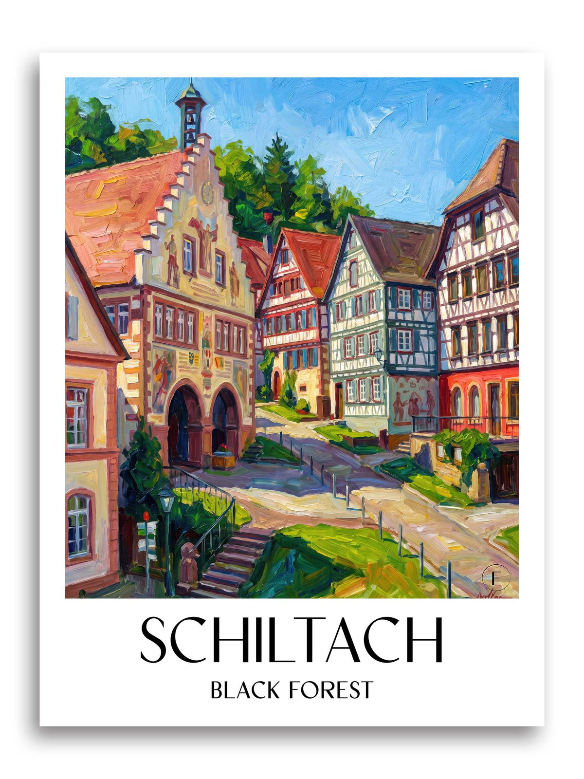 Schiltach Poster - Schwarzwald - Deutschland Kunstdruck - Ölgemälde von A4 bis A1 - favplace