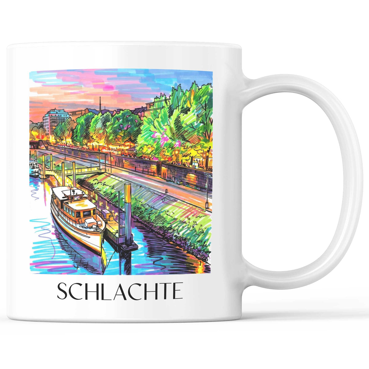 Schlachte Kaffeebecher - Bremen - Deutschland Becher - Kaffeetasse im Tag Graffiti Stil - favplace
