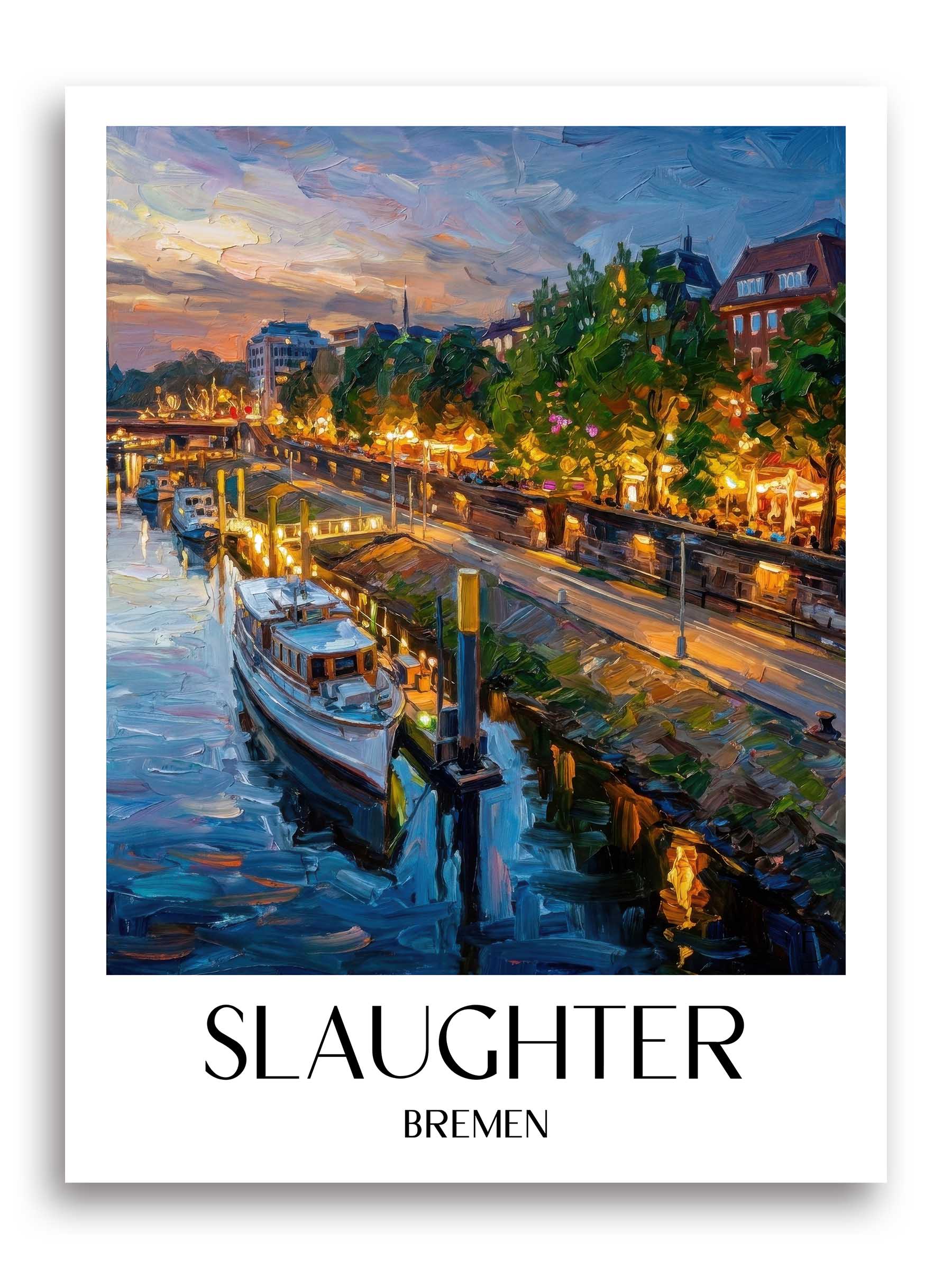 Schlachte Poster - Bremen - Deutschland Kunstdruck - Ölgemälde von A4 bis A1 - favplace