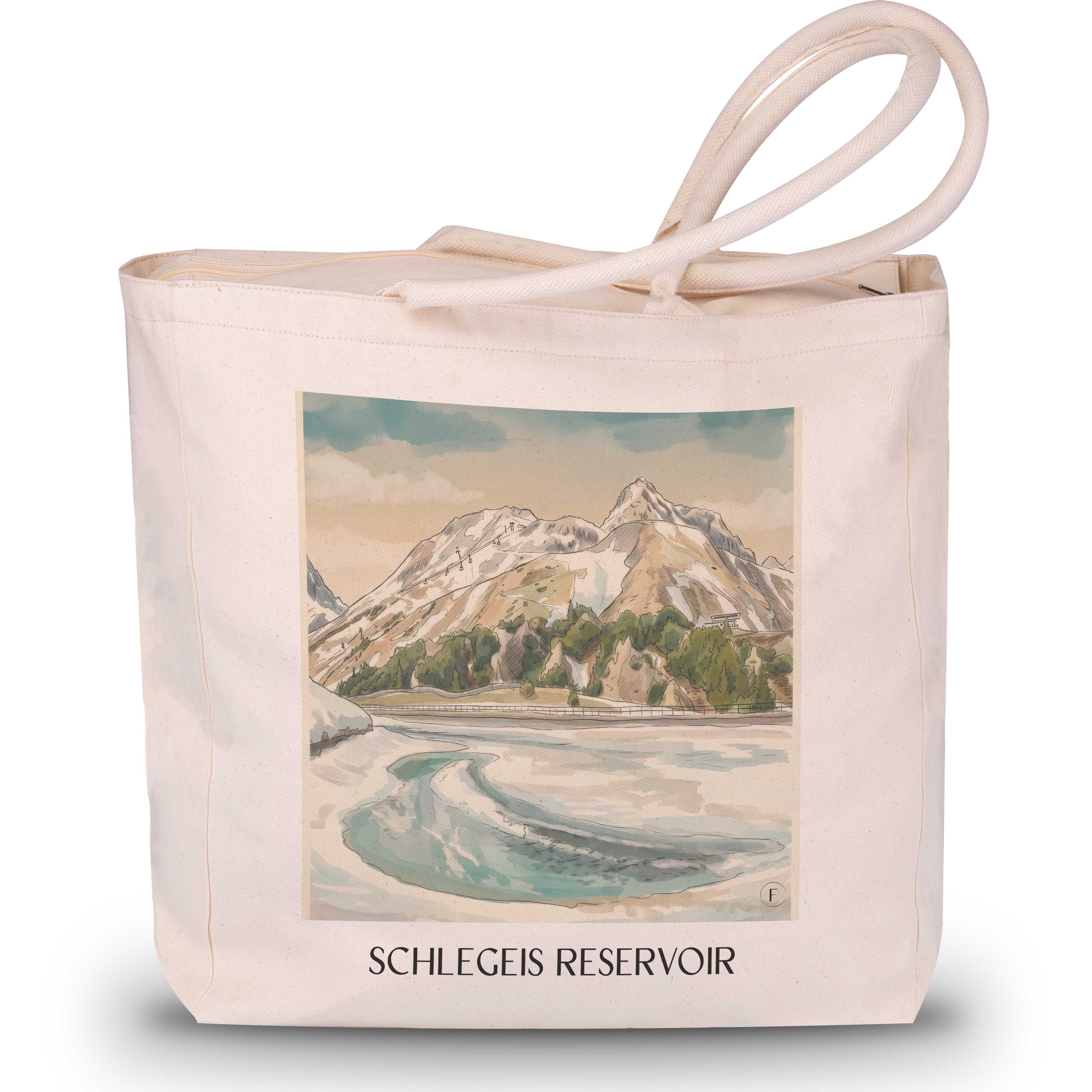 Schlegeisspeicher Shopping Tasche - Lech am Arlberg - Österreich und Österreich Tote Bag - Einkaufstasche im Aquarell Stil - favplace