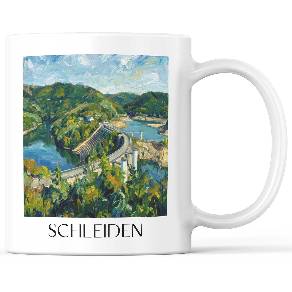 Schleiden Kaffeebecher - Eifel - Deutschland Becher - Kaffeetasse im Ölgemälde Stil - favplace