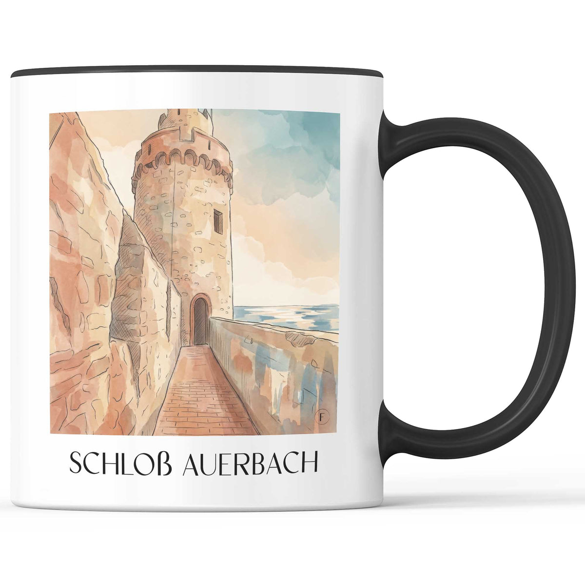 schloß-auerbach-bensheim-deutschland-kaffeebecher-aquarell