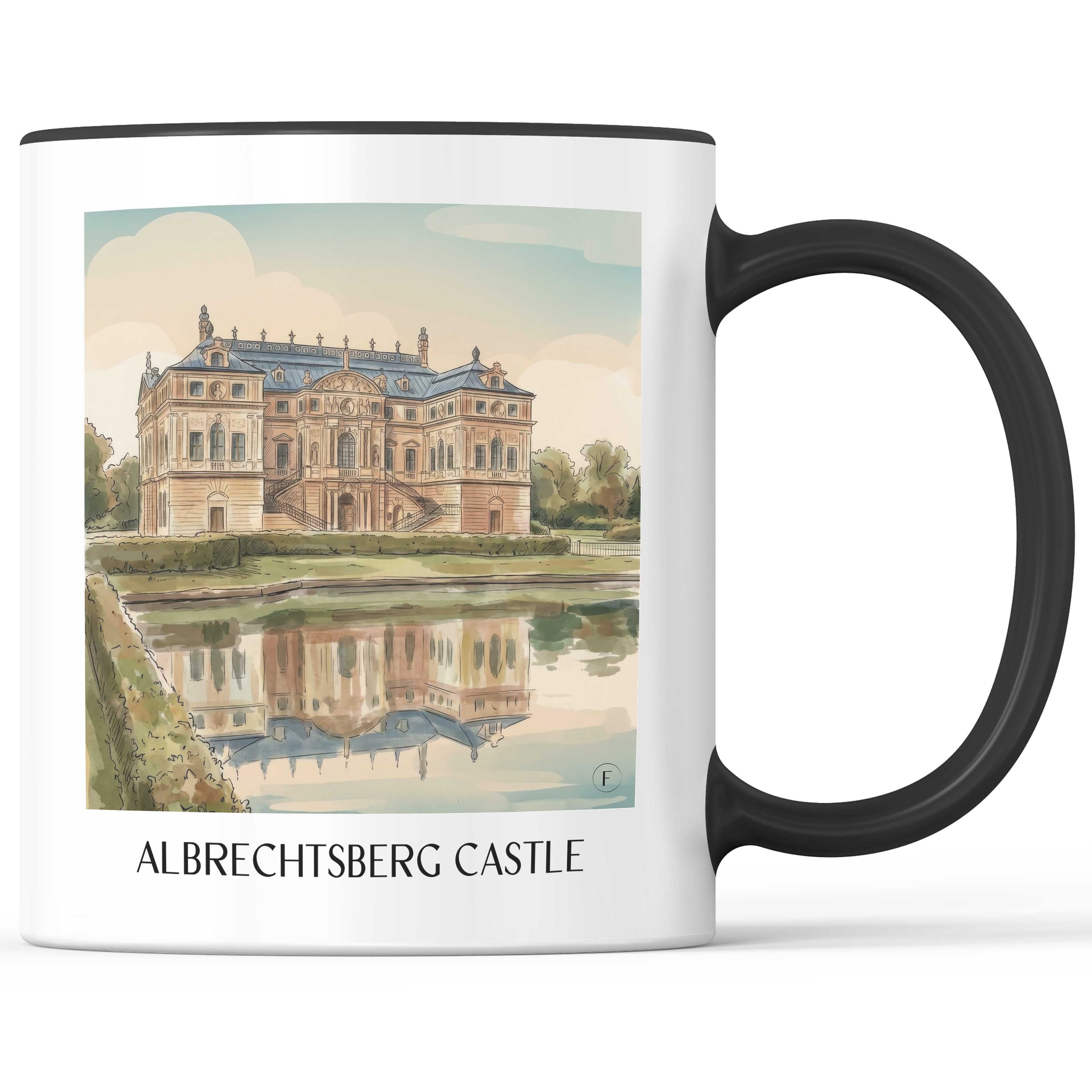 Schloss Albrechtsberg Kaffeebecher - Dresden - Deutschland Becher - Kaffeetasse im Aquarell Stil - favplace