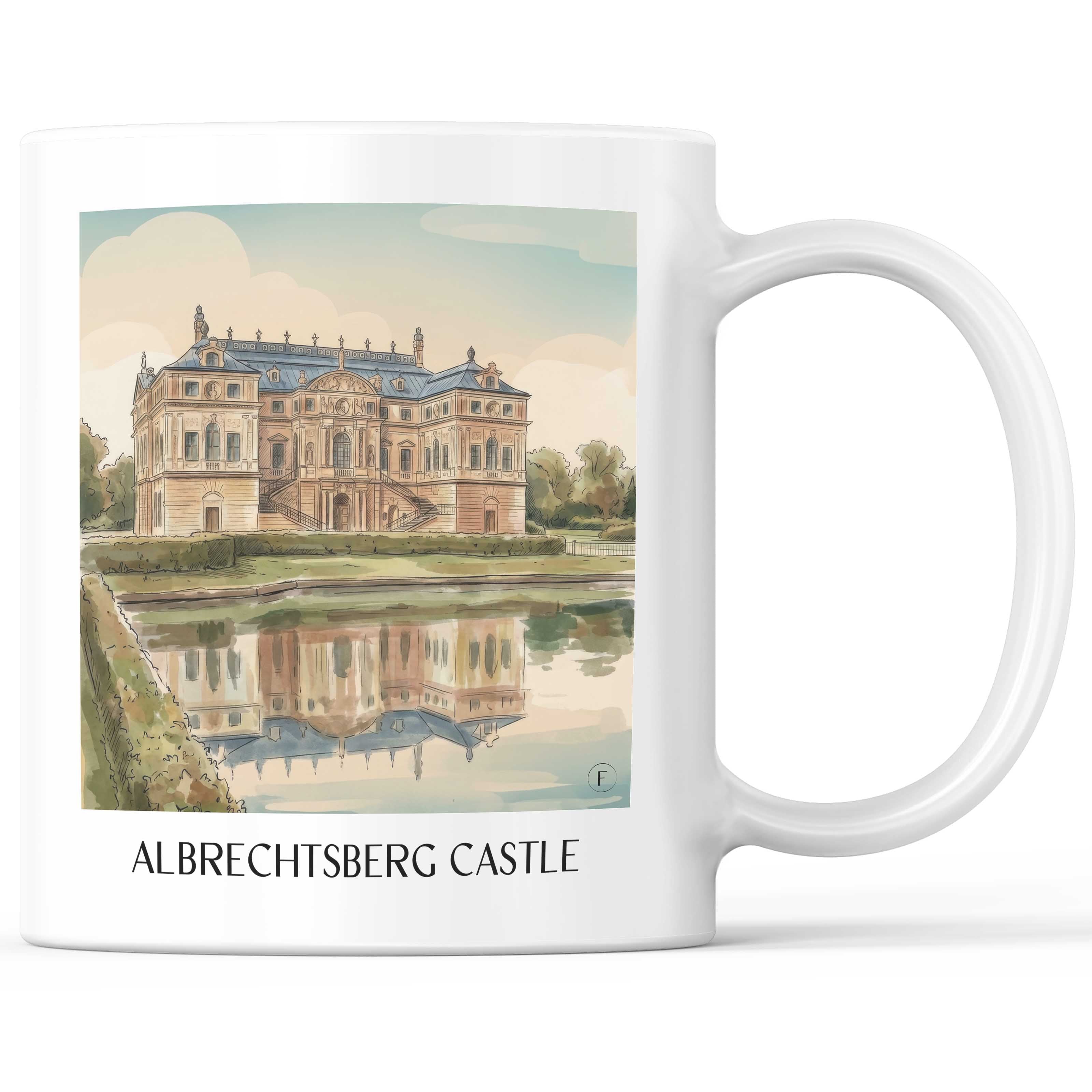Schloss Albrechtsberg Kaffeebecher - Dresden - Deutschland Becher - Kaffeetasse im Aquarell Stil - favplace