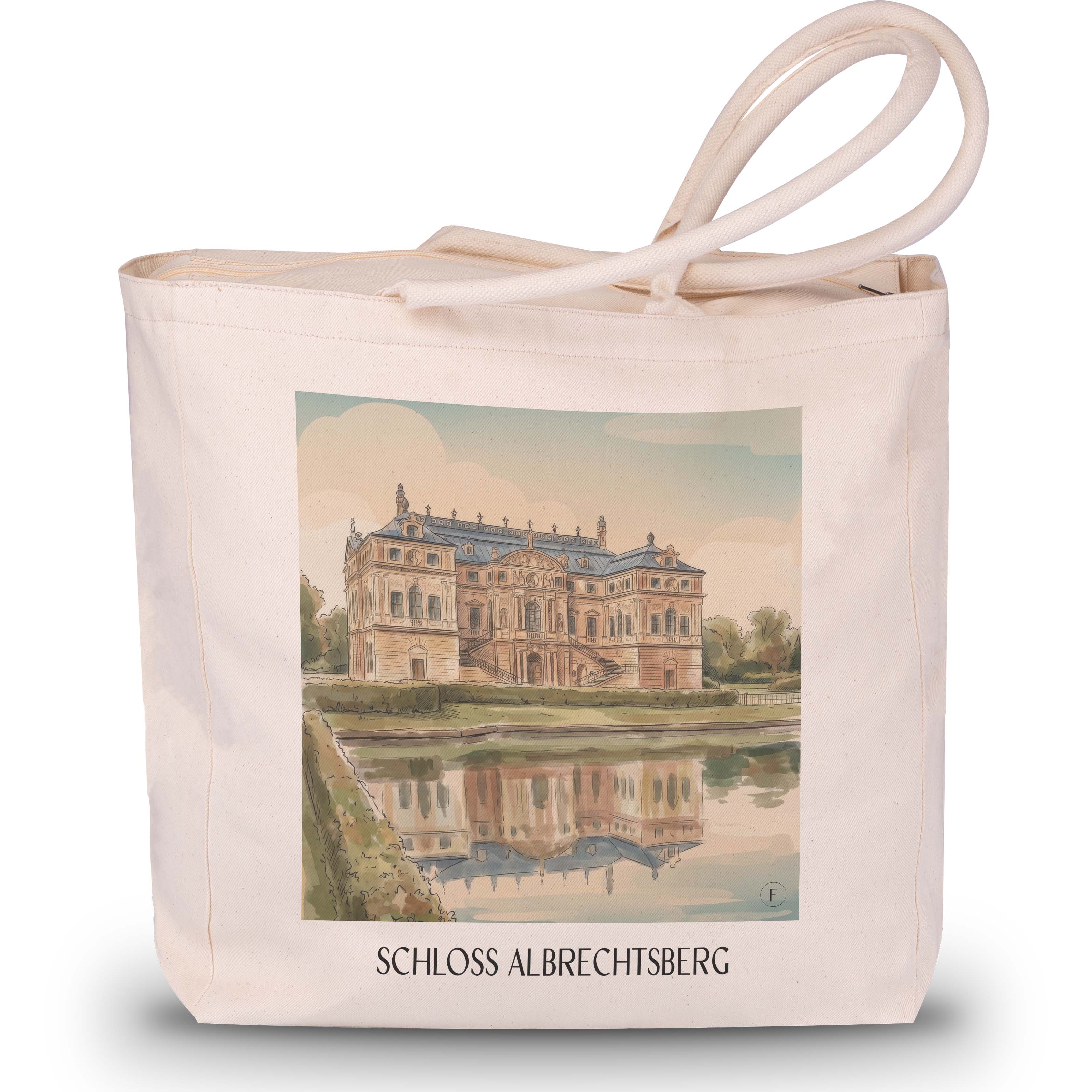 schloss-albrechtsberg-dresden-deutschland-einkaufstasche-aquarell