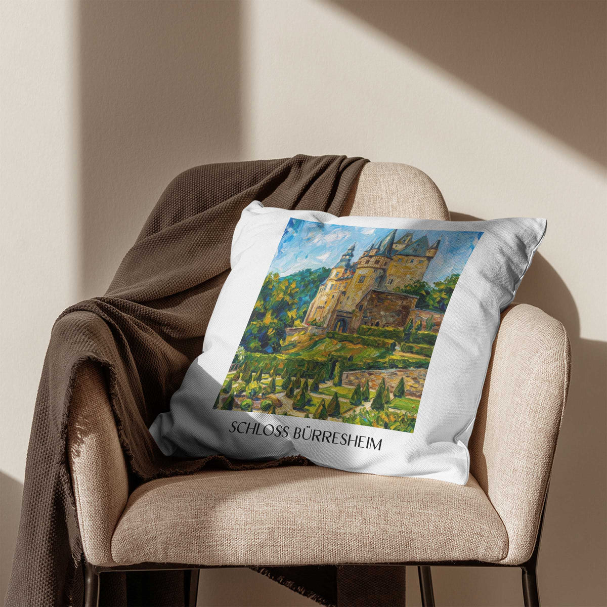 schloss-bürresheim-eifel-deutschland-kissenbezug-oil-painting-oelgemaelde