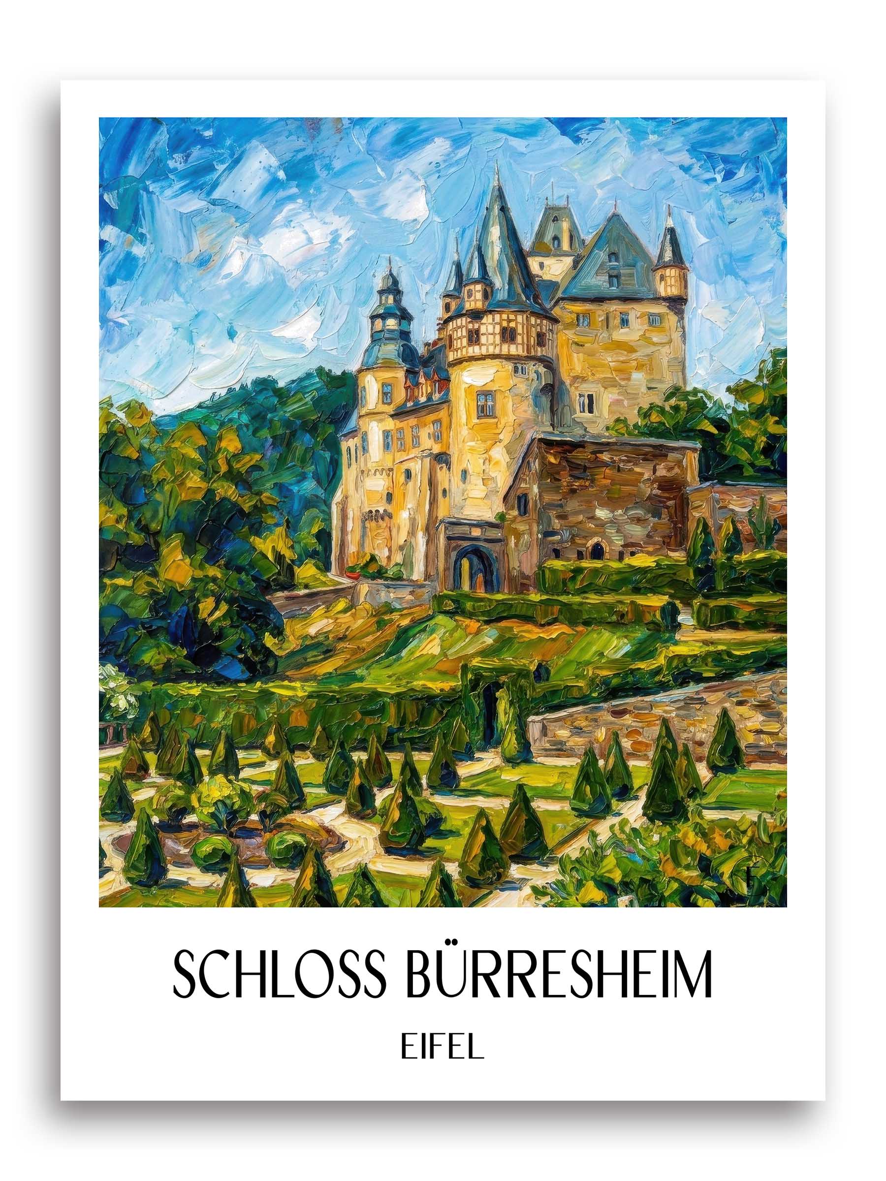 schloss-bürresheim-eifel-deutschland-poster-oil-painting-oelgemaelde