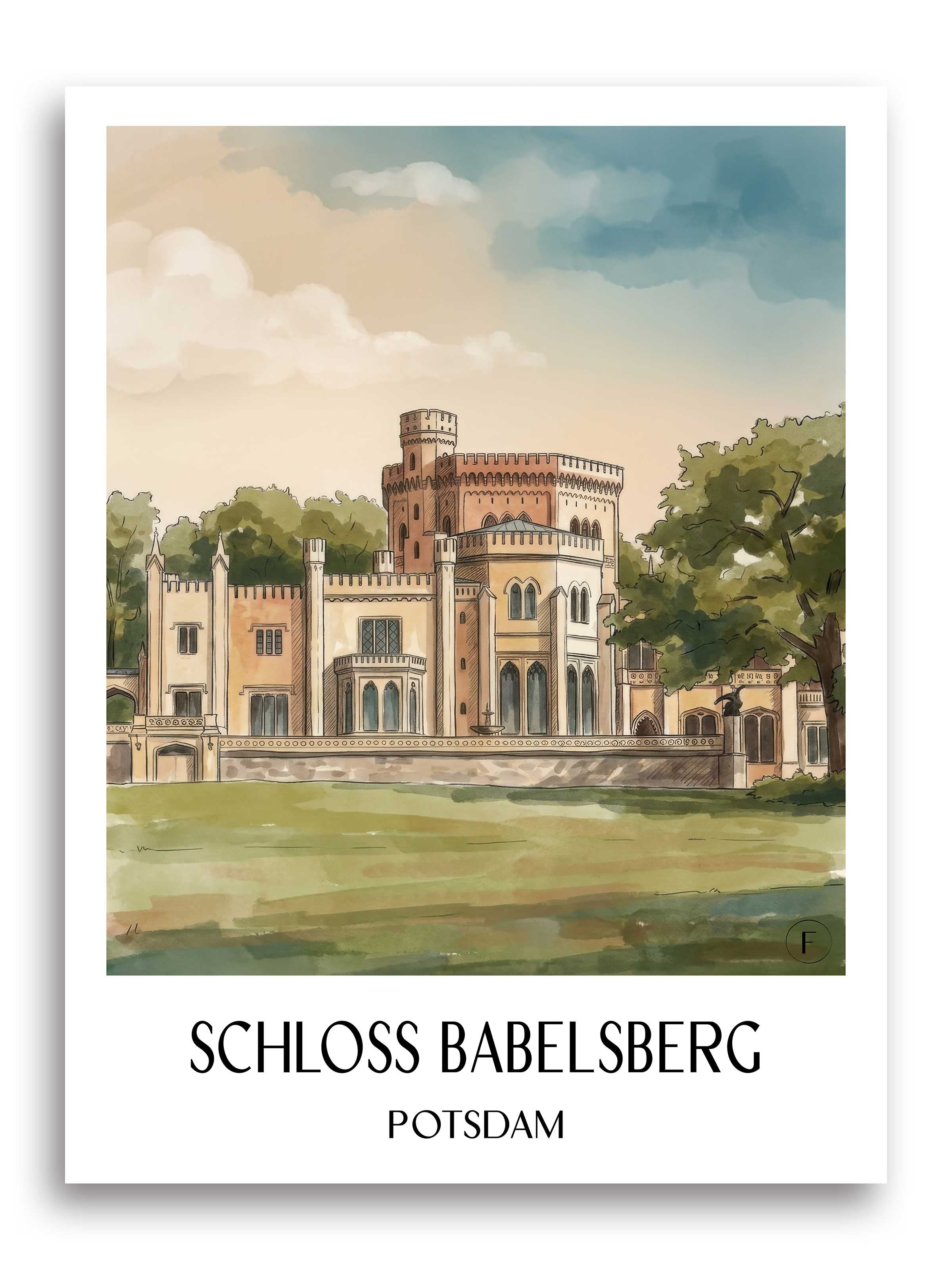 schloss-babelsberg-potsdam-deutschland-poster-aquarell
