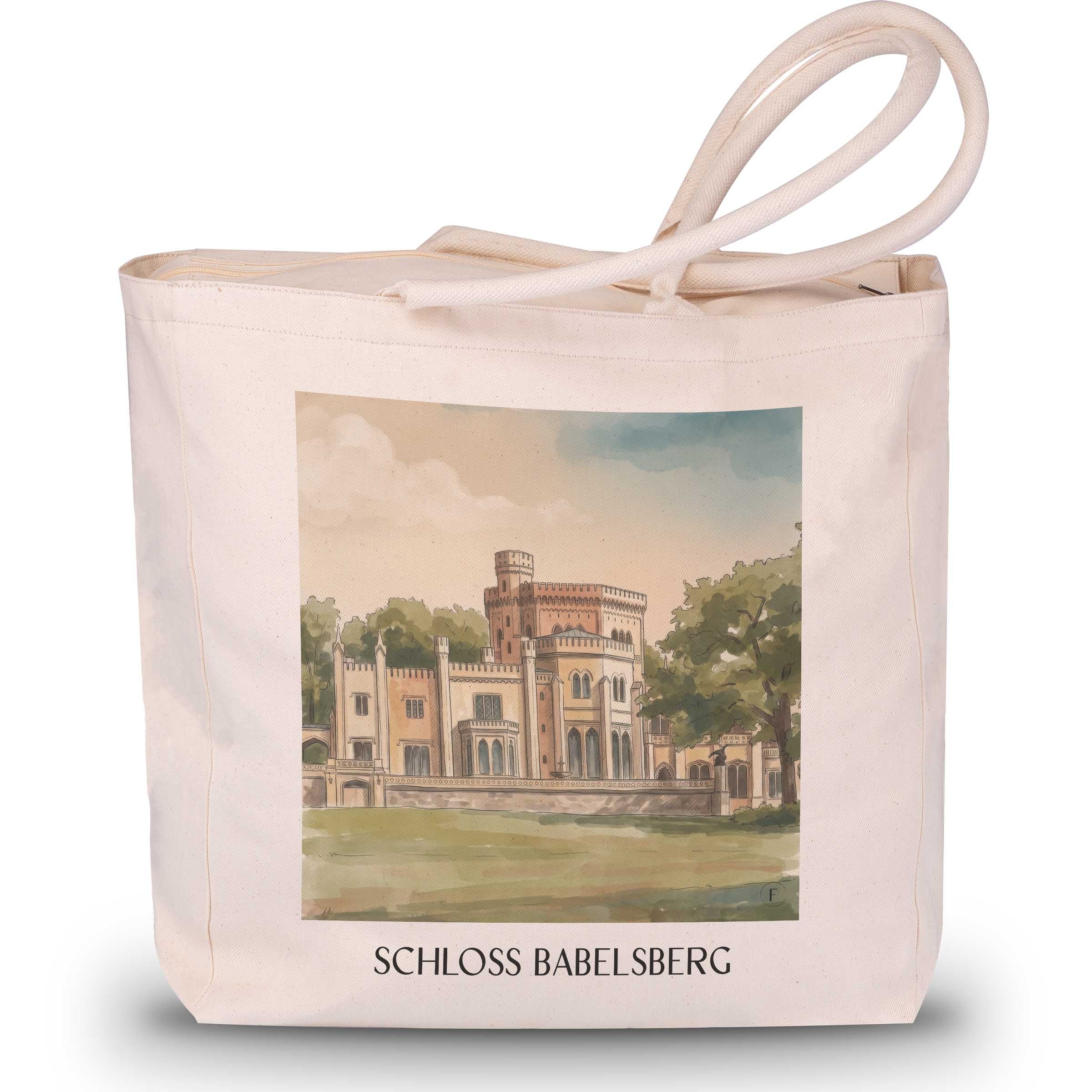 schloss-babelsberg-potsdam-deutschland-einkaufstasche-aquarell