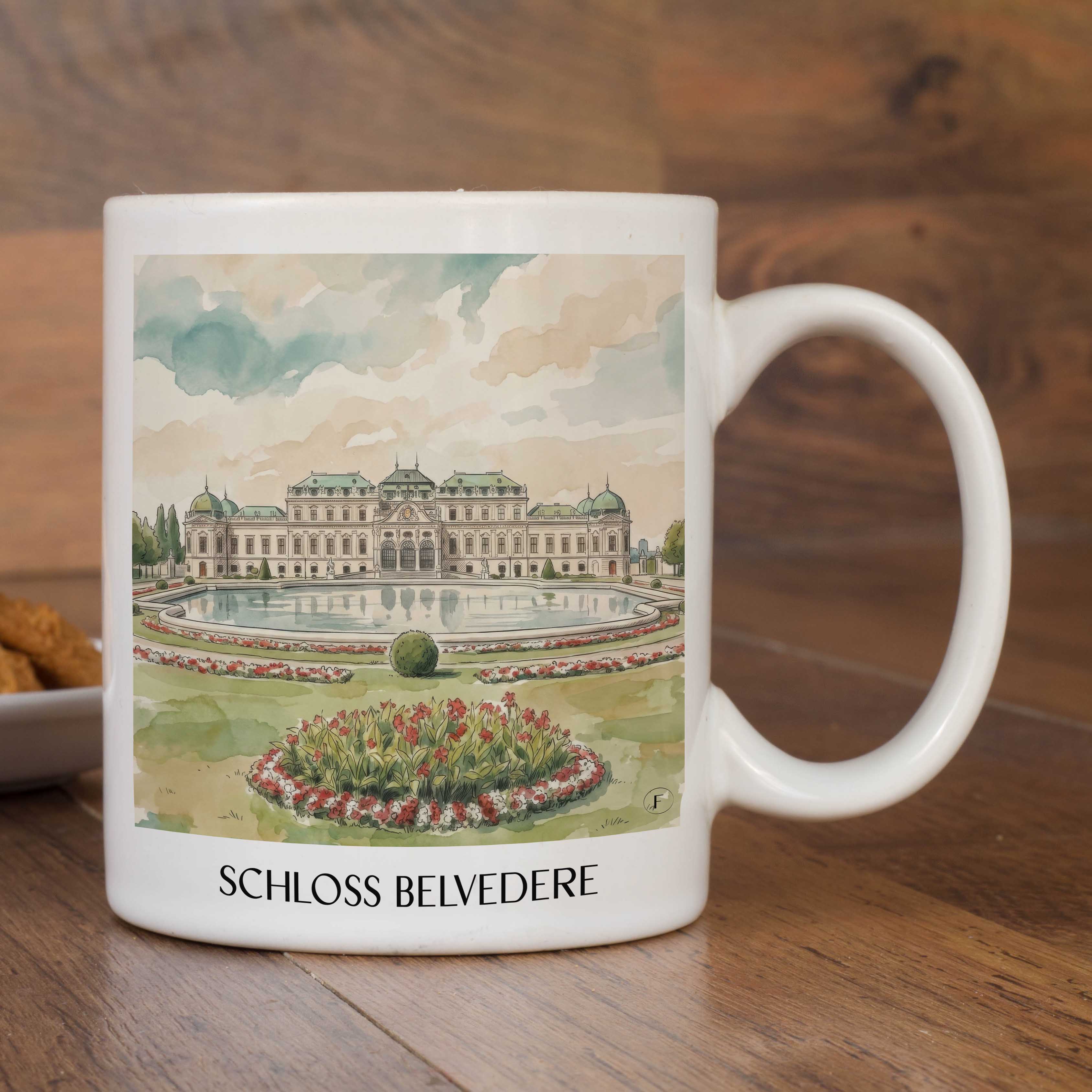 schloss-belvedere-wien-österreich-kaffeebecher-aquarell