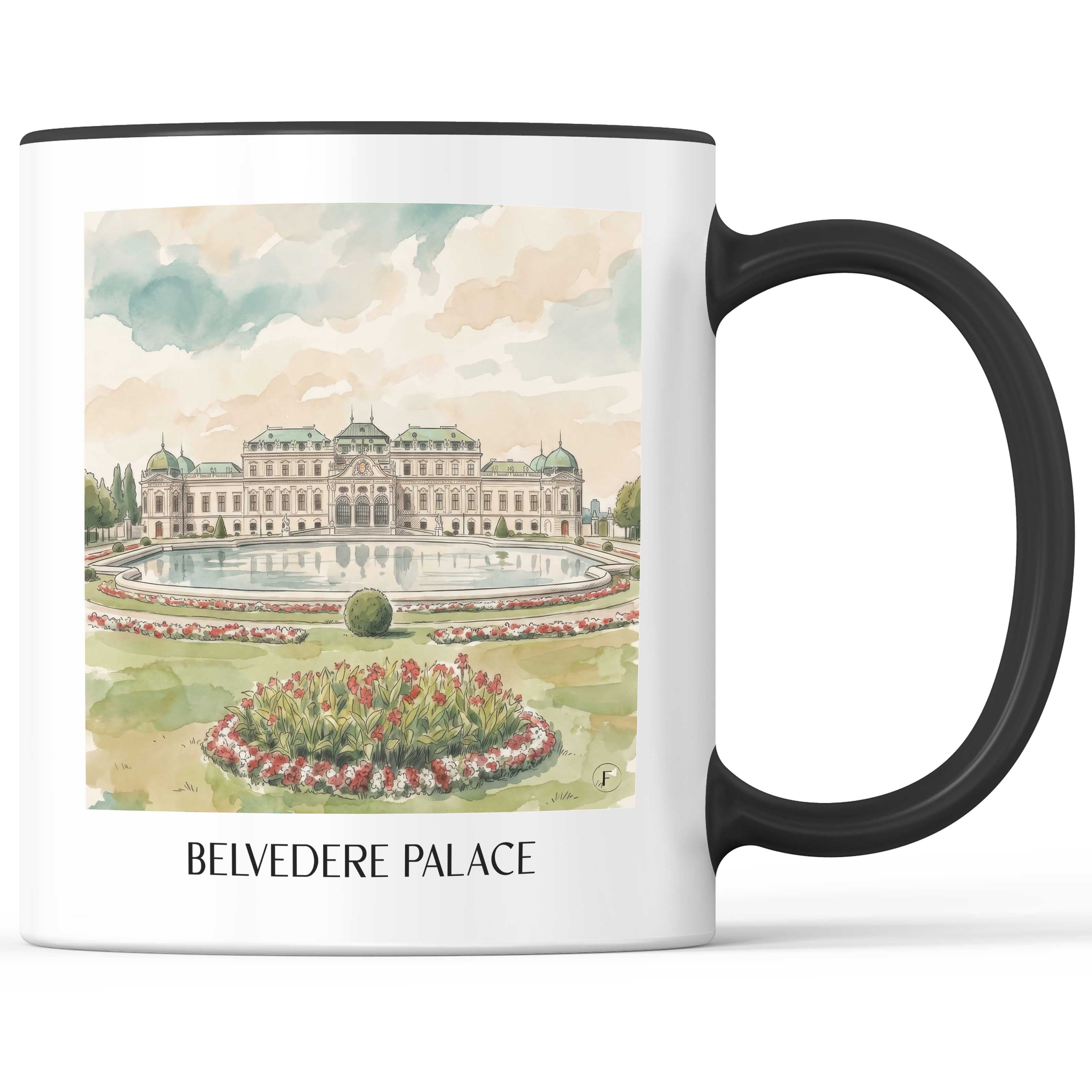 Schloss Belvedere Kaffeebecher - Wien - Österreich Becher - Kaffeetasse im Aquarell Stil - favplace