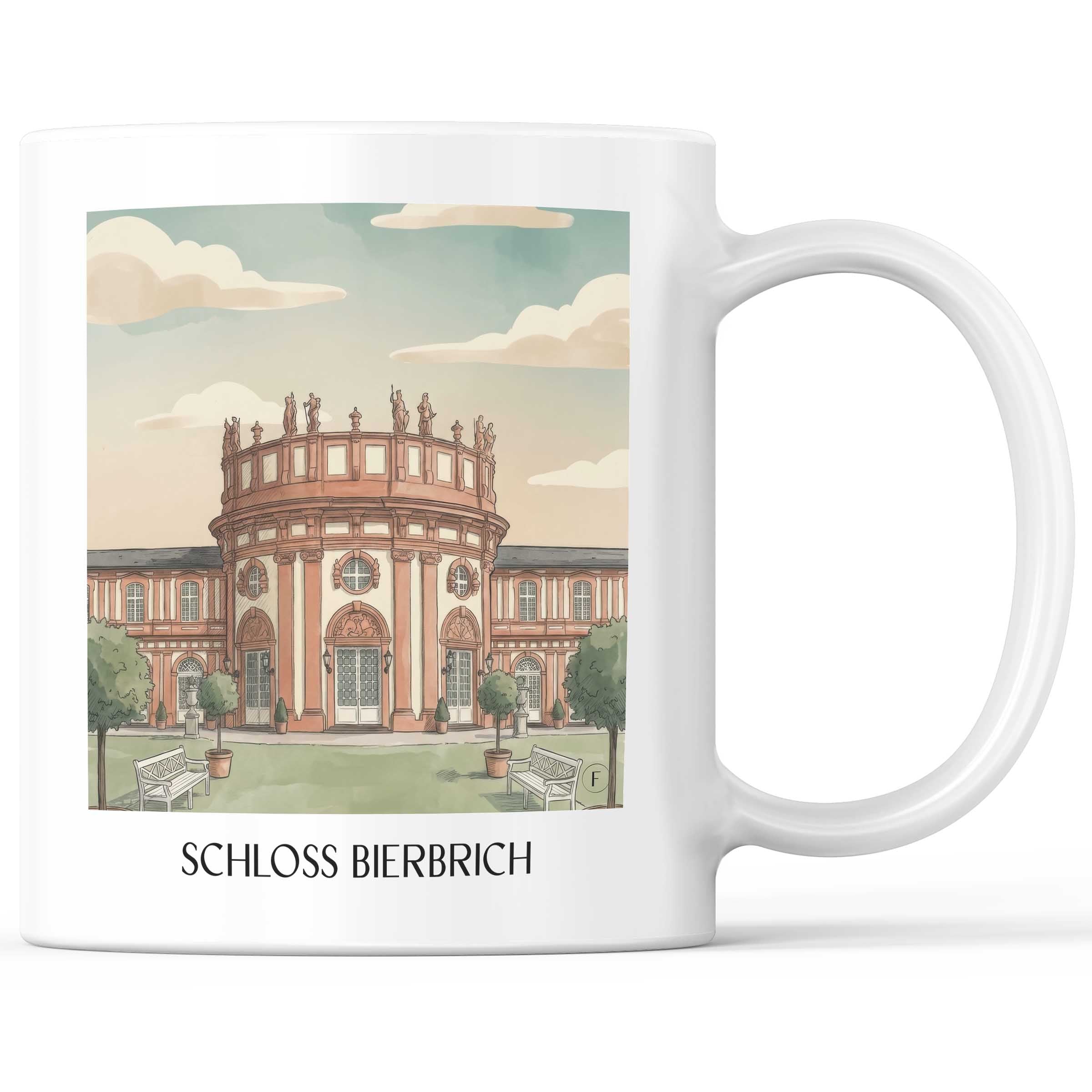 schloss-bierbrich-wiesbaden-deutschland-kaffeebecher-aquarell
