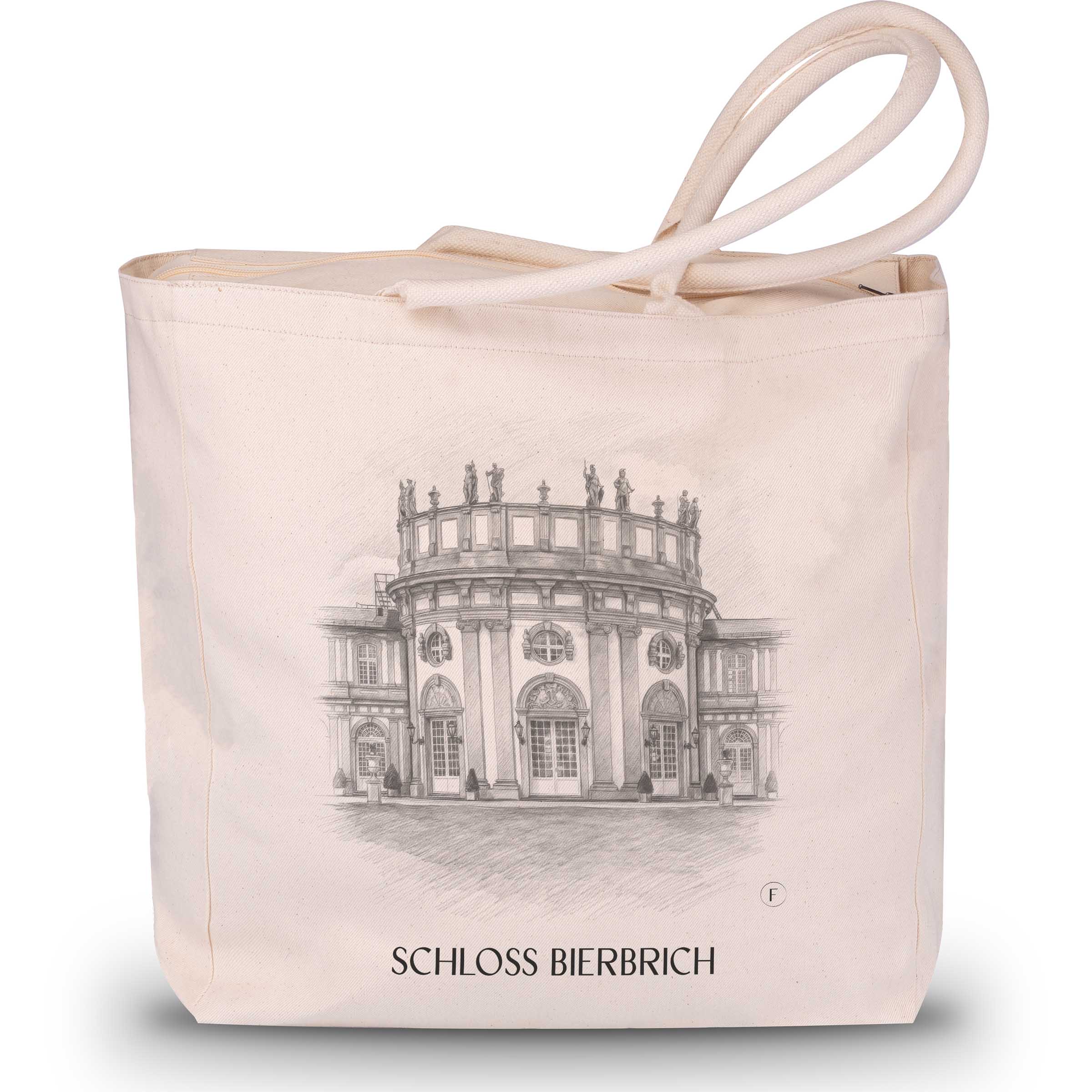 schloss-bierbrich-wiesbaden-deutschland-einkaufstasche-bleistift-zeichnung-drawing
