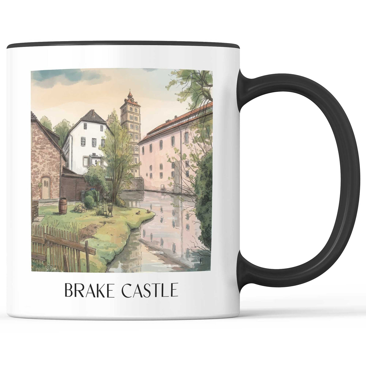 Schloss Brake Kaffeebecher - Lemgo - Deutschland Becher - Kaffeetasse im Aquarell Stil - favplace