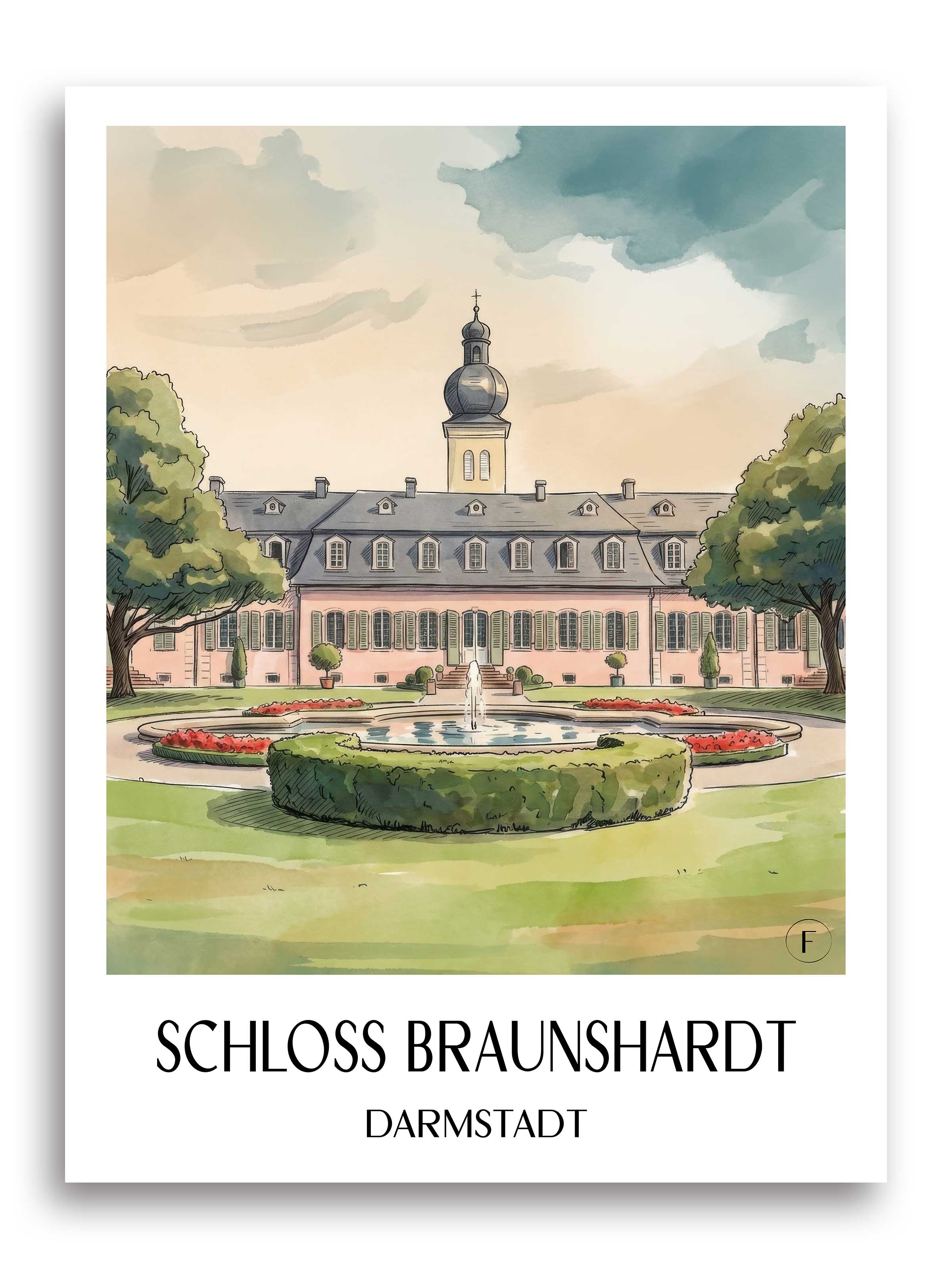 schloss-braunshardt-darmstadt-deutschland-poster-aquarell
