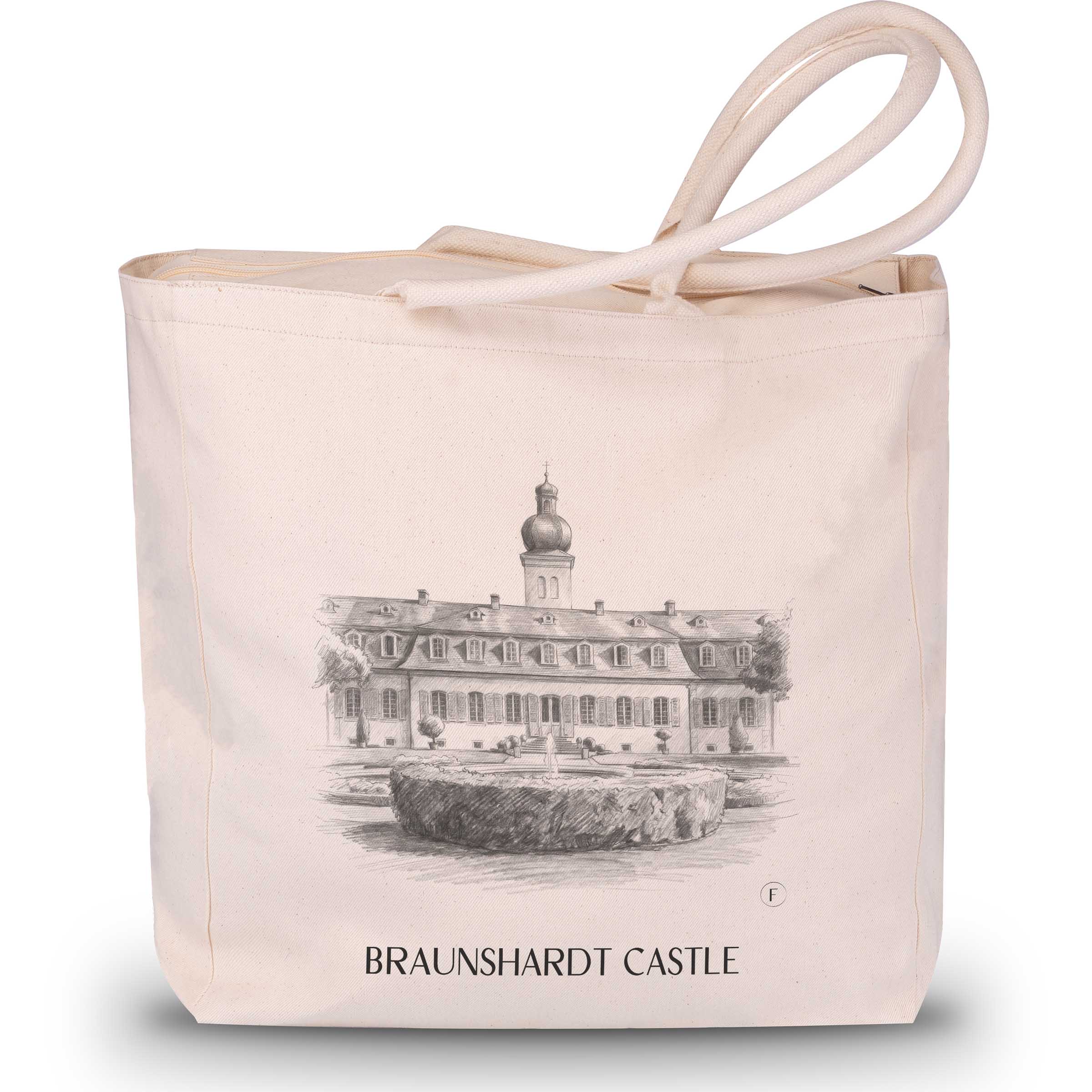 Schloss Braunshardt Shopping Tasche - Darmstadt - Deutschland Tote Bag - Einkaufstasche im Zeichnung Stil - favplace