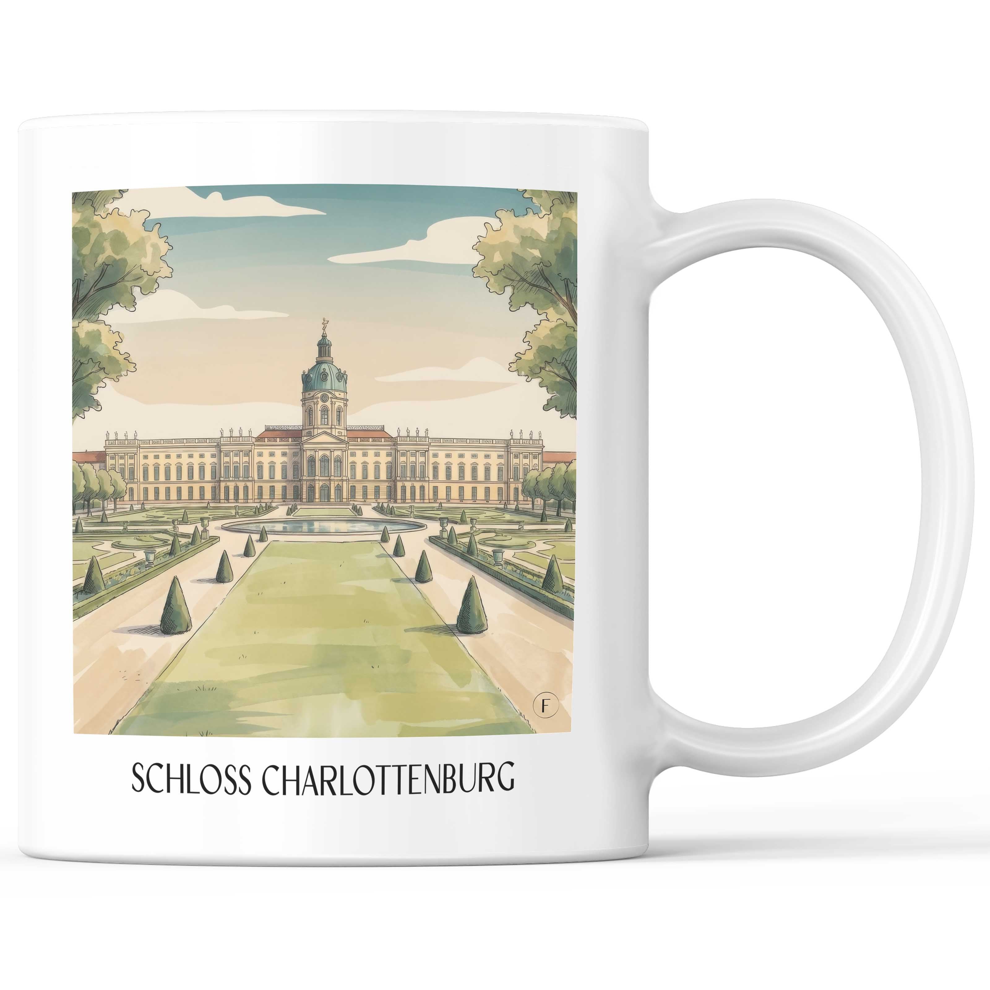 Schloss Charlottenburg Kaffeebecher - Berlin - Deutschland Becher - Kaffeetasse im Aquarell Stil - favplace
