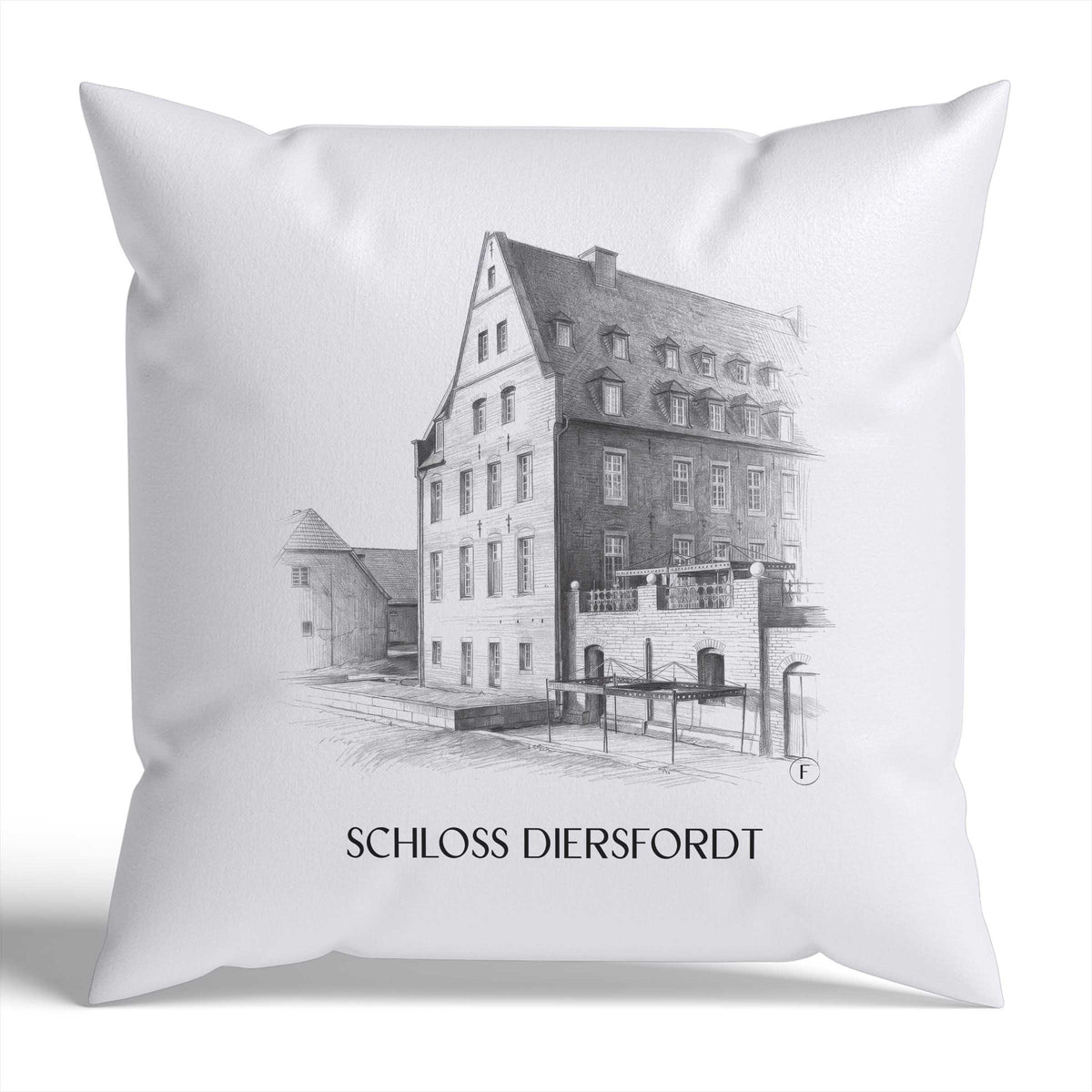 schloss-diersfordt-wesel-deutschland-kissenbezug-bleistift-zeichnung-drawing