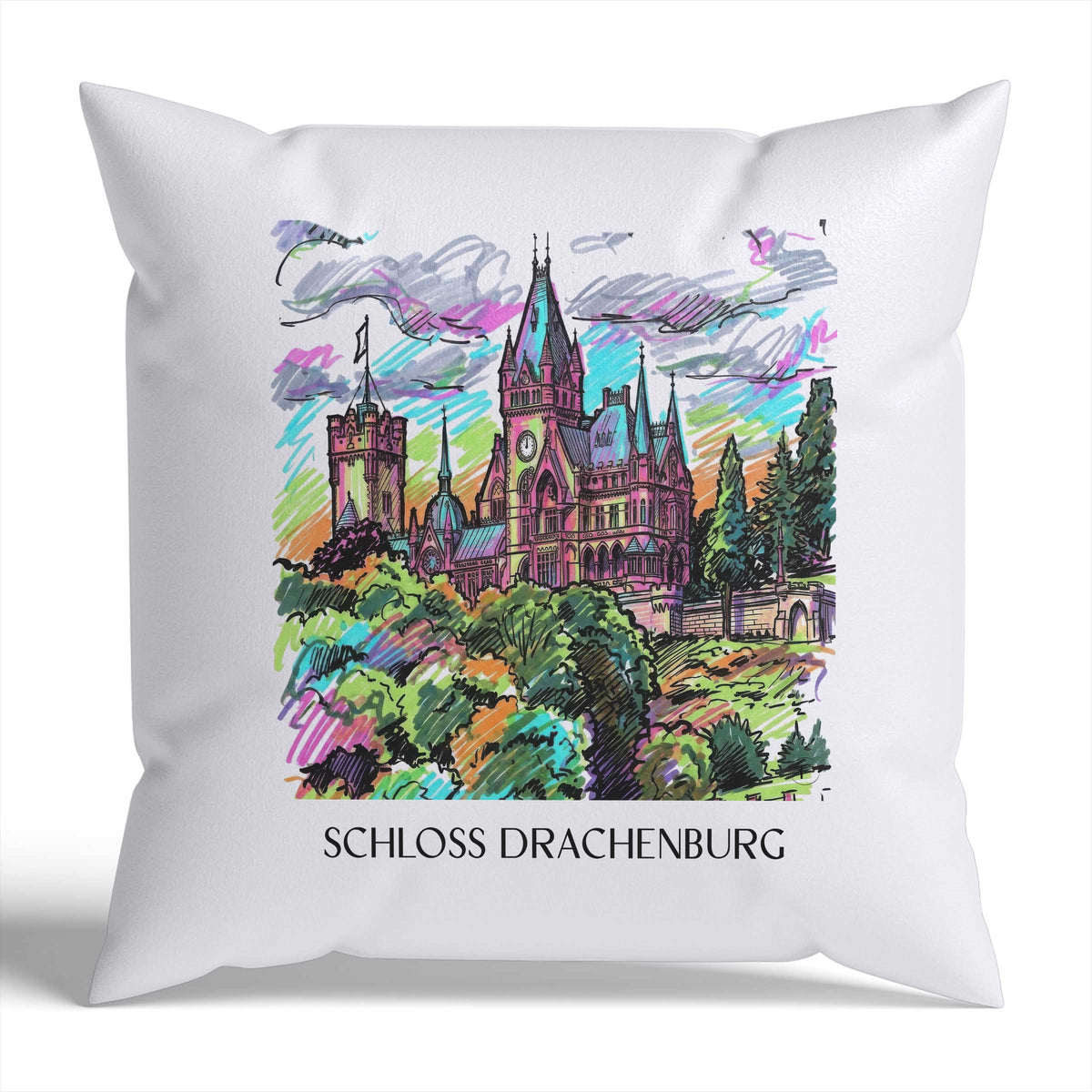 schloss-drachenburg-königswinter-deutschland-kissenbezug-graffiti