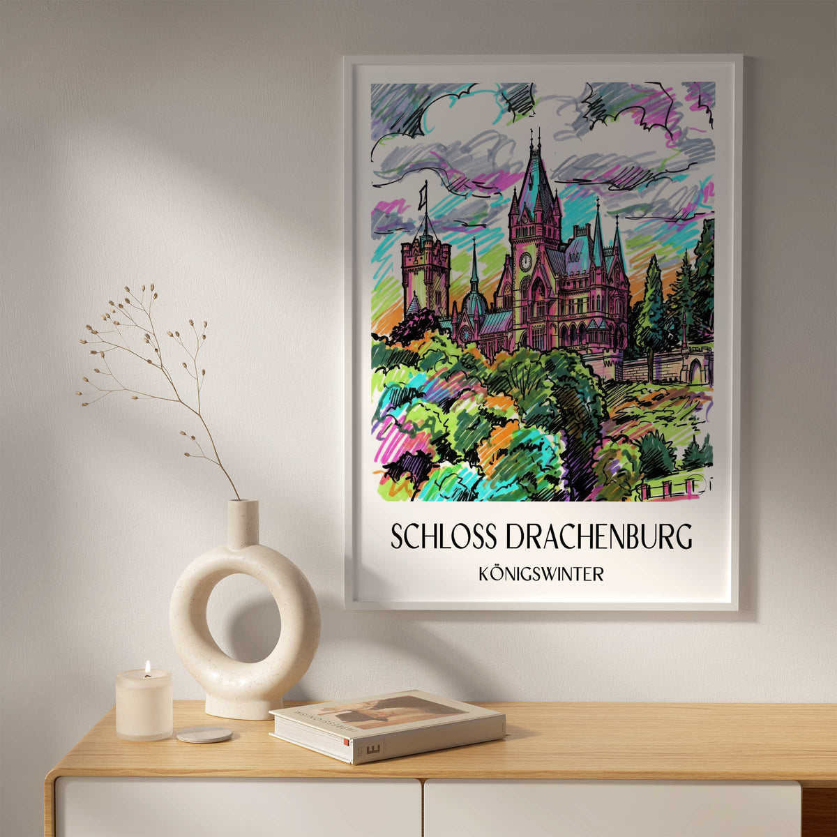schloss-drachenburg-königswinter-deutschland-poster-graffiti