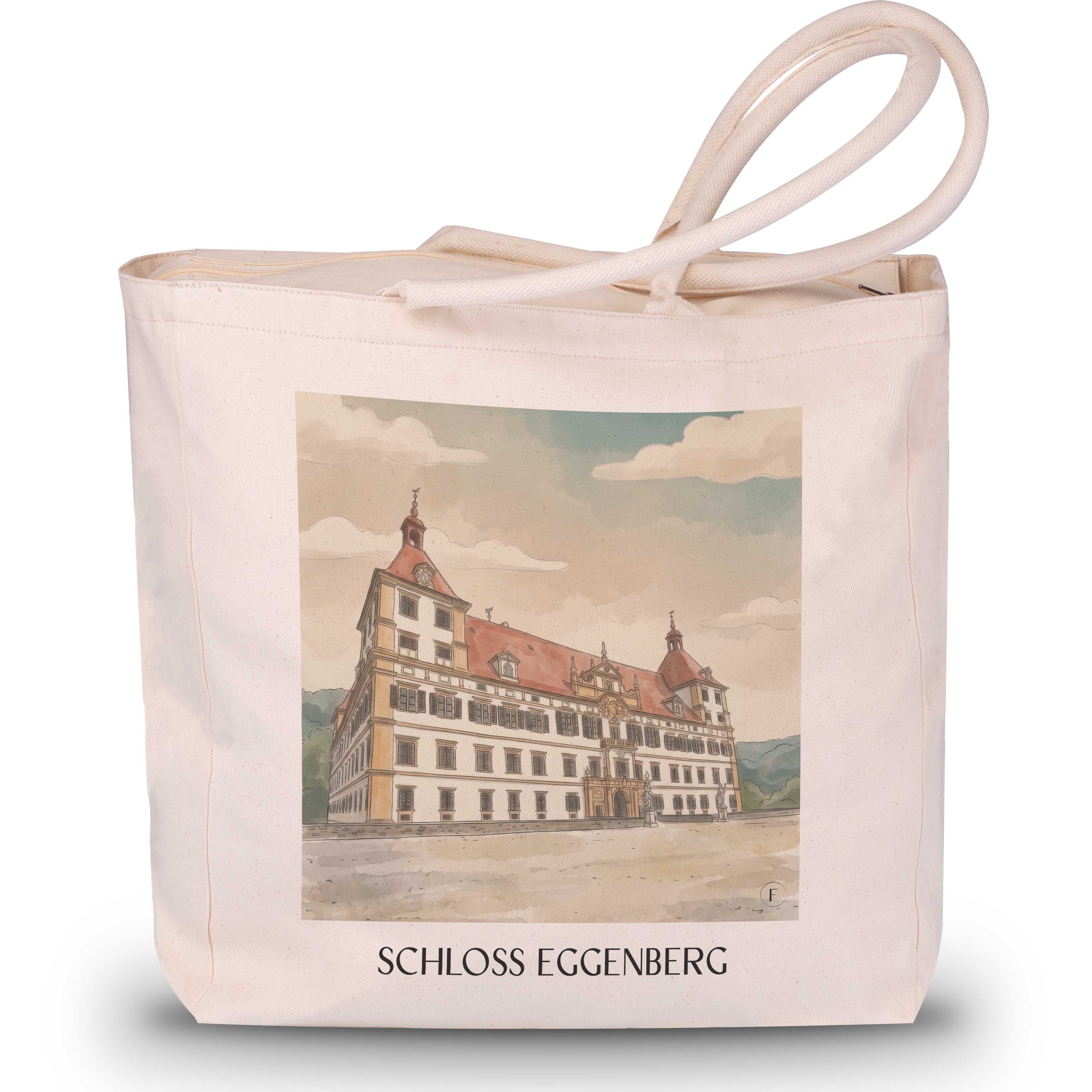 schloss-eggenberg-graz-österreich-einkaufstasche-aquarell