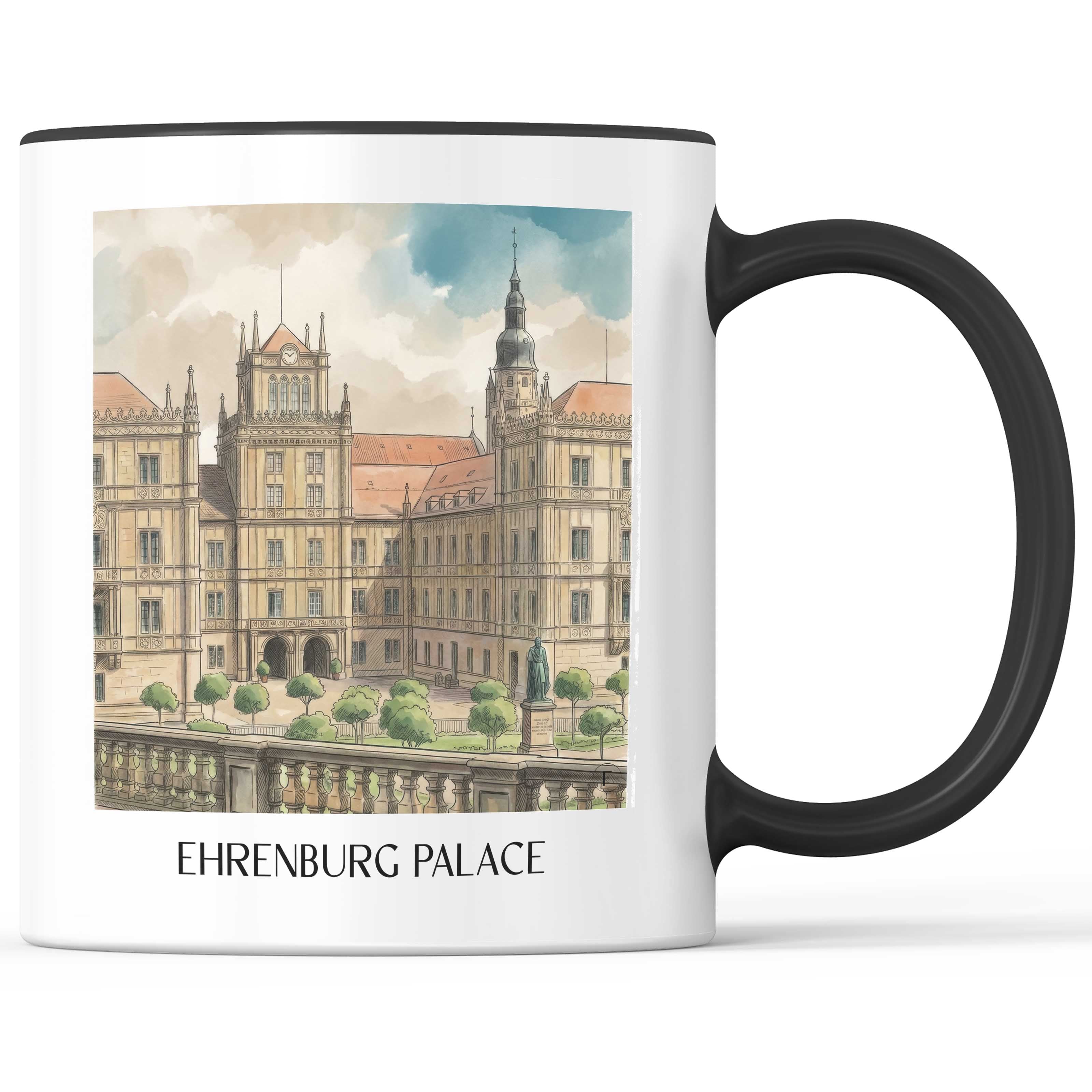 Schloss Ehrenburg Kaffeebecher - Coburg - Deutschland Becher - Kaffeetasse im Aquarell Stil - favplace