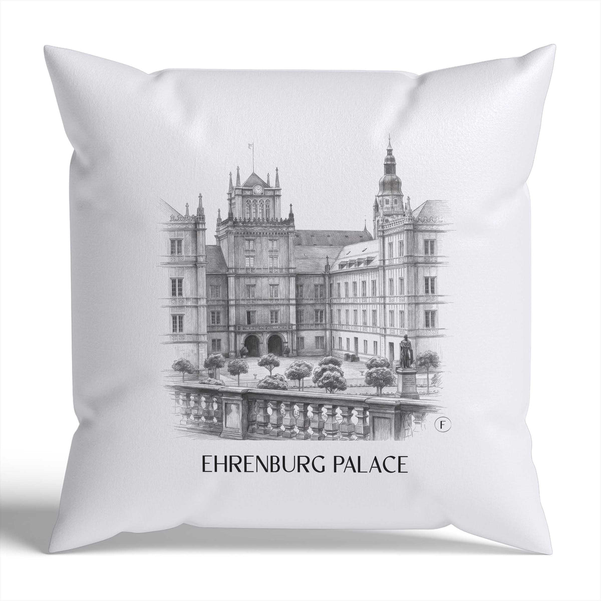 Schloss Ehrenburg Kissenhülle - Zierkissen Bezug - Coburg - Deutschland Kissen bzw. Kissenbezug im Zeichnung Stil - favplace