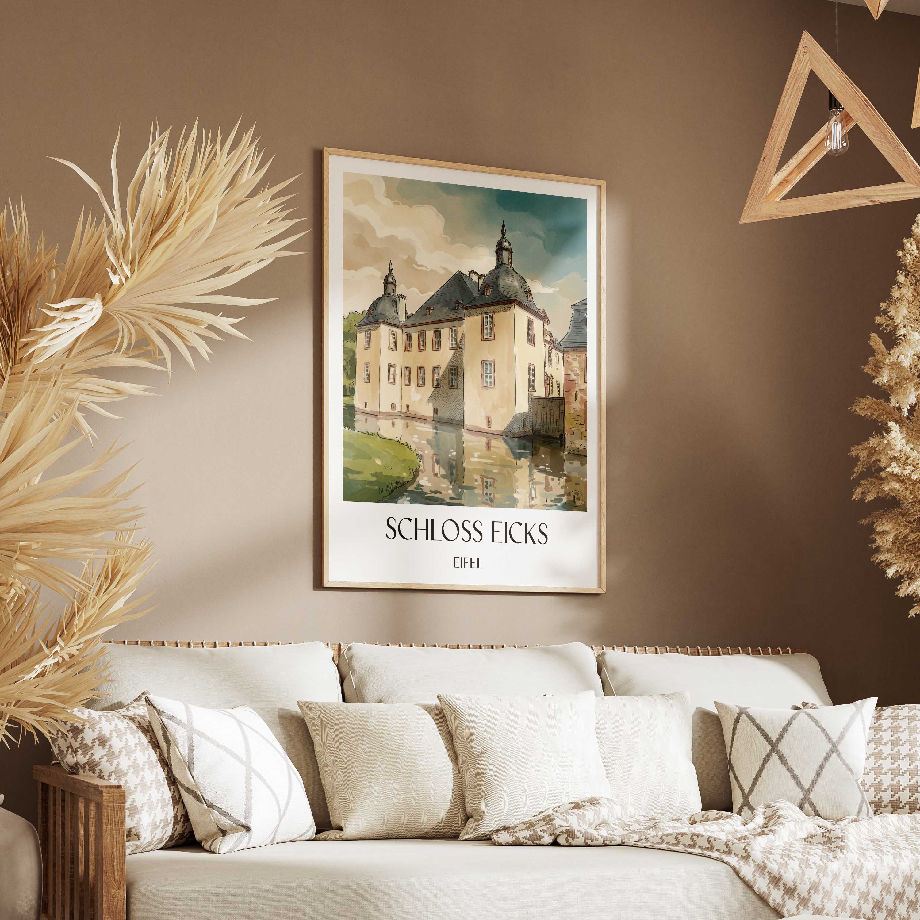 schloss-eicks-eifel-deutschland-poster-aquarell