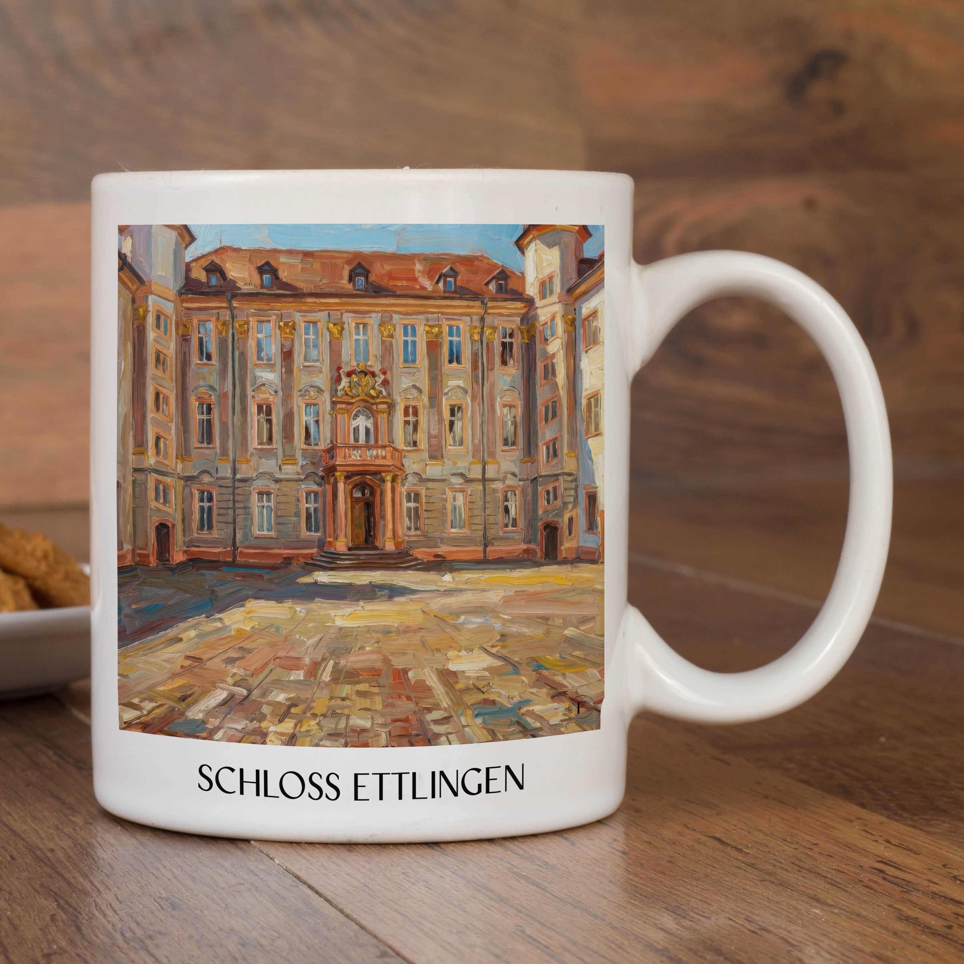 schloss-ettlingen-schwarzwald-deutschland-kaffeebecher-oil-painting-oelgemaelde