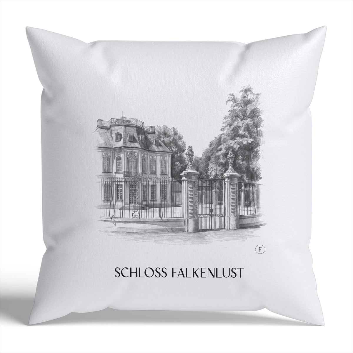 schloss-falkenlust-brühl-deutschland-kissenbezug-bleistift-zeichnung-drawing