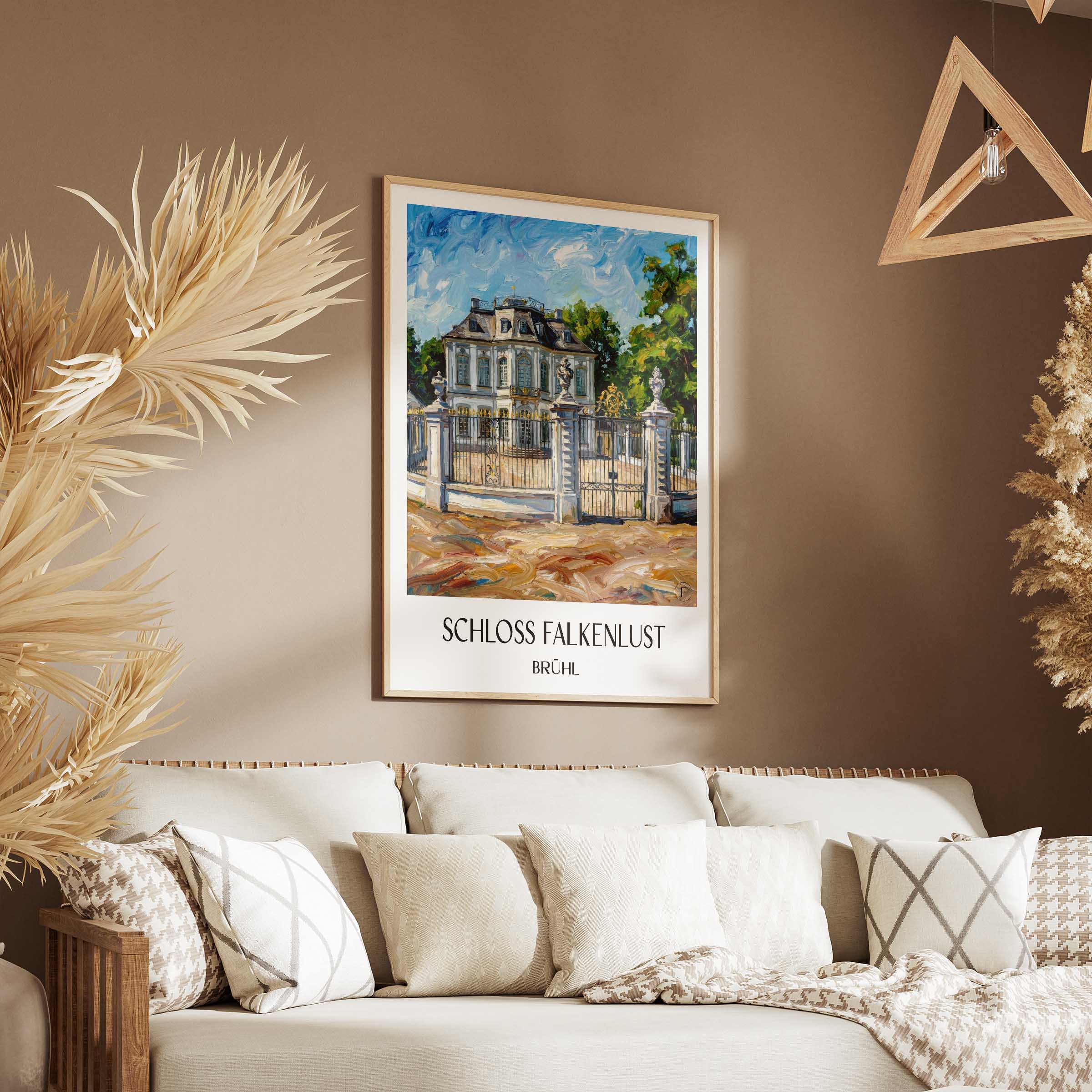 schloss-falkenlust-brühl-deutschland-poster-oil-painting-oelgemaelde