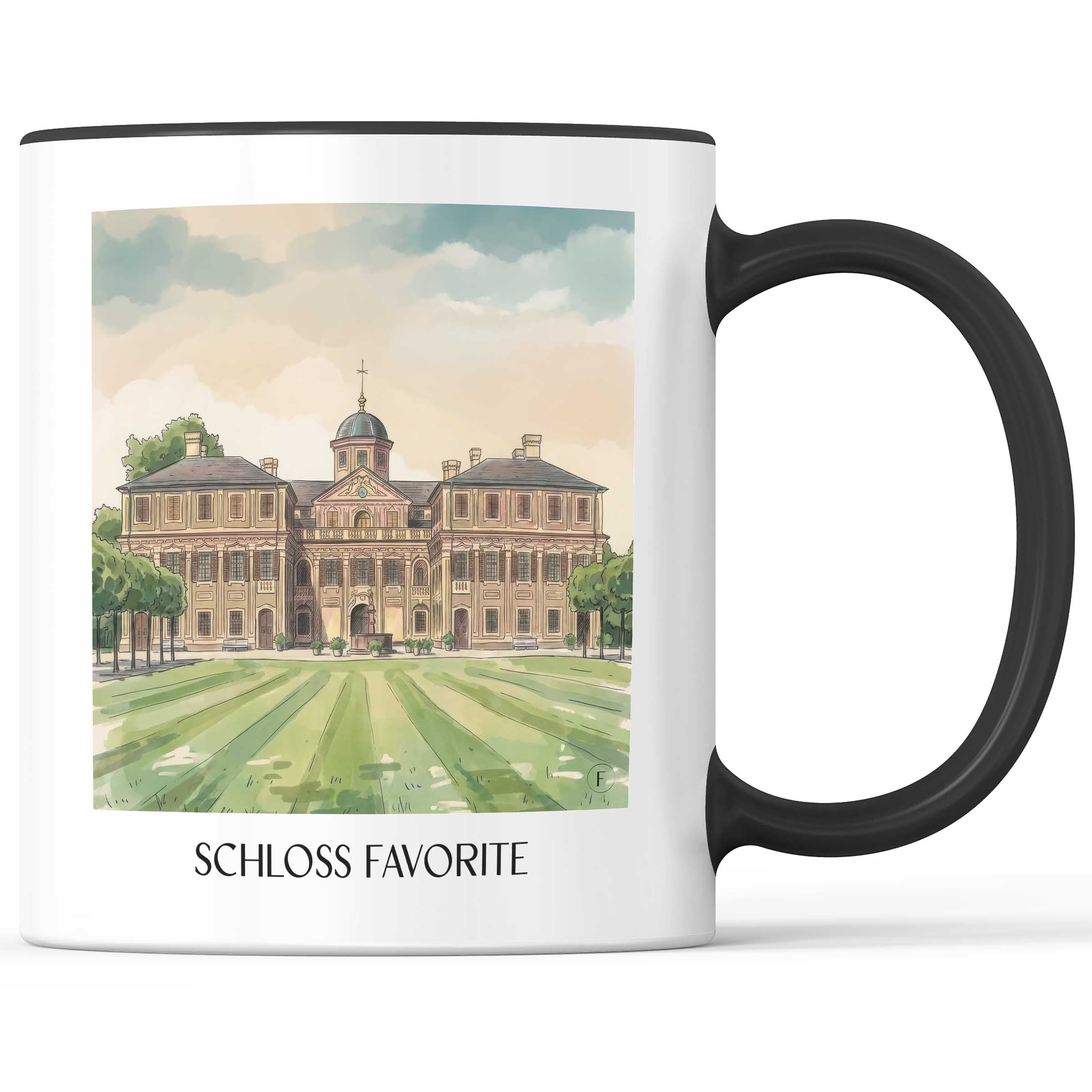 schloss-favorite-rastatt-deutschland-kaffeebecher-aquarell