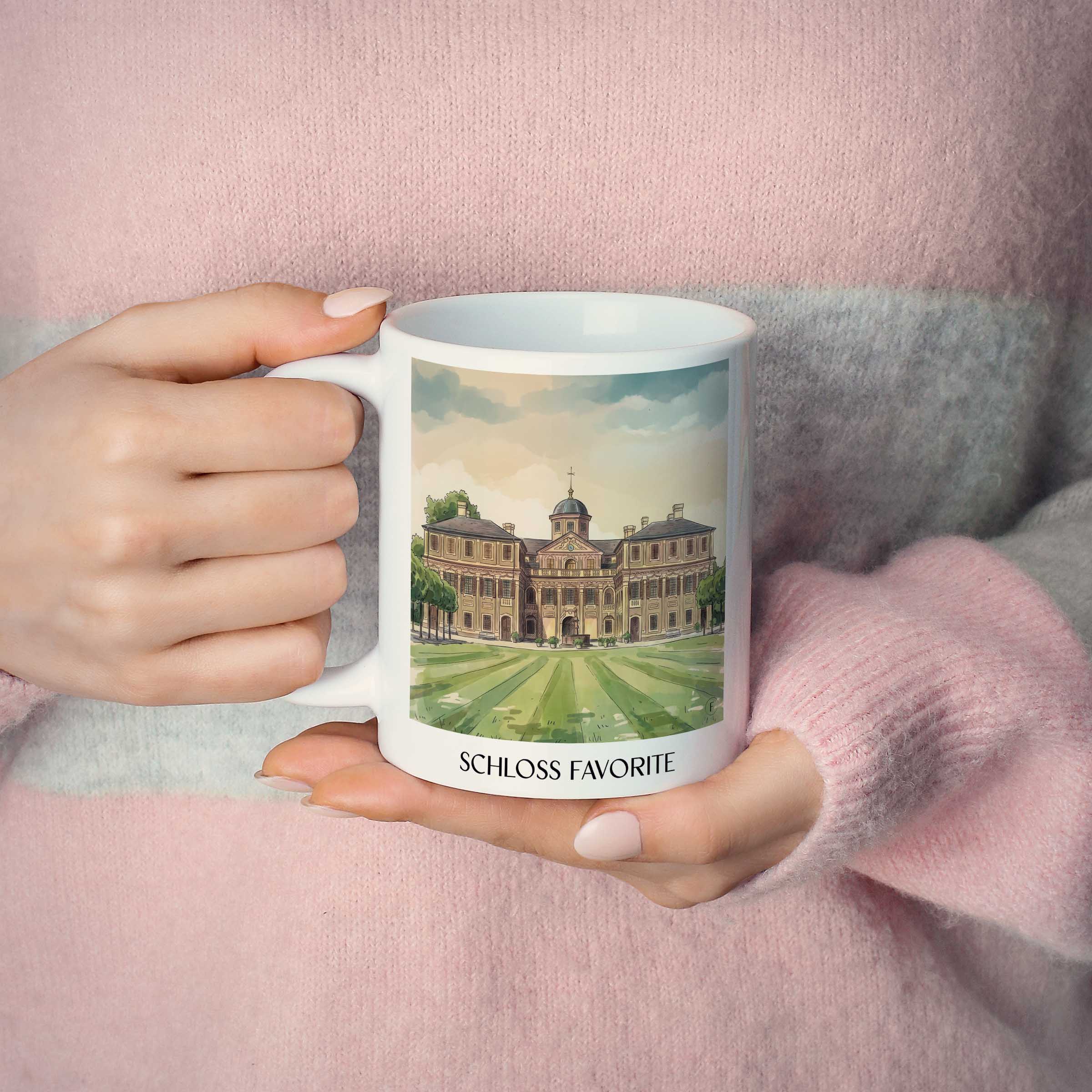 schloss-favorite-rastatt-deutschland-kaffeebecher-aquarell