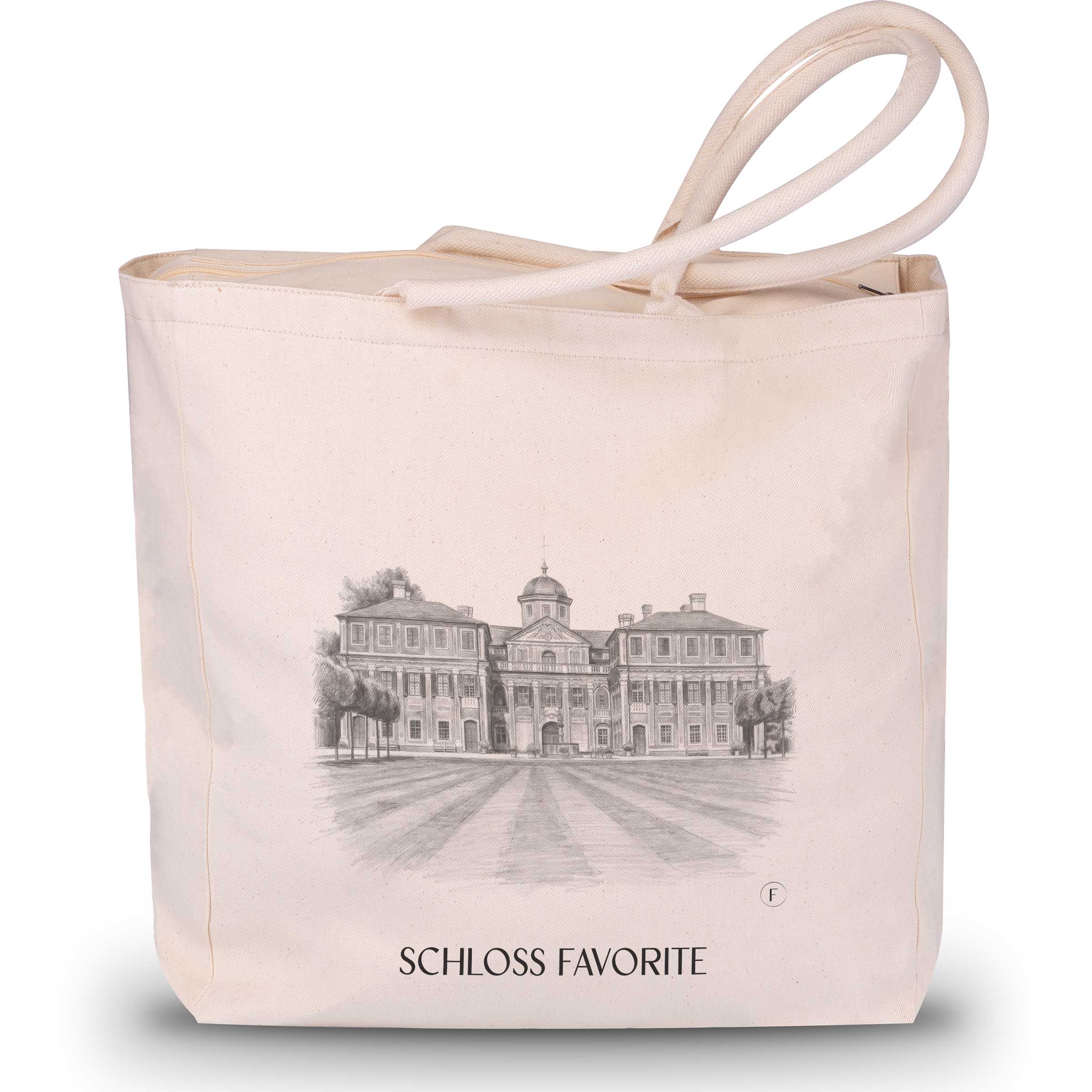 schloss-favorite-rastatt-deutschland-einkaufstasche-bleistift-zeichnung-drawing