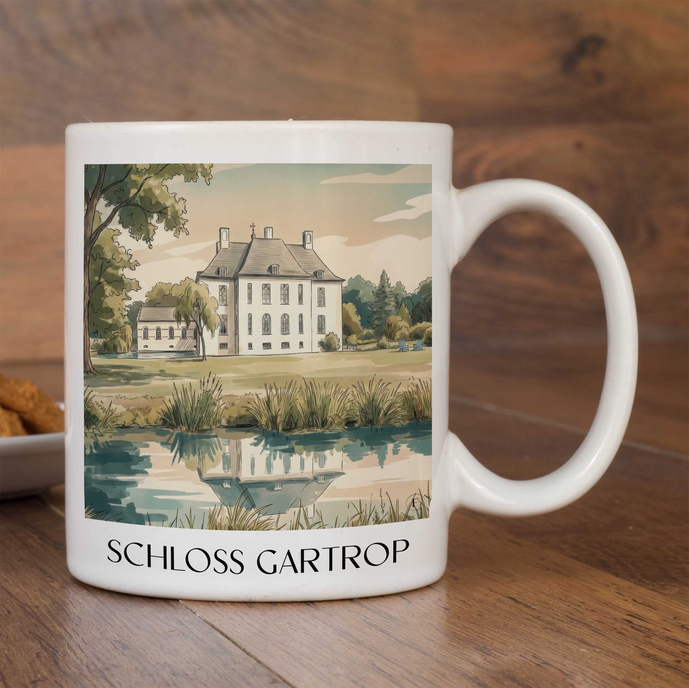 schloss-gartrop-niederrhein-deutschland-kaffeebecher-aquarell