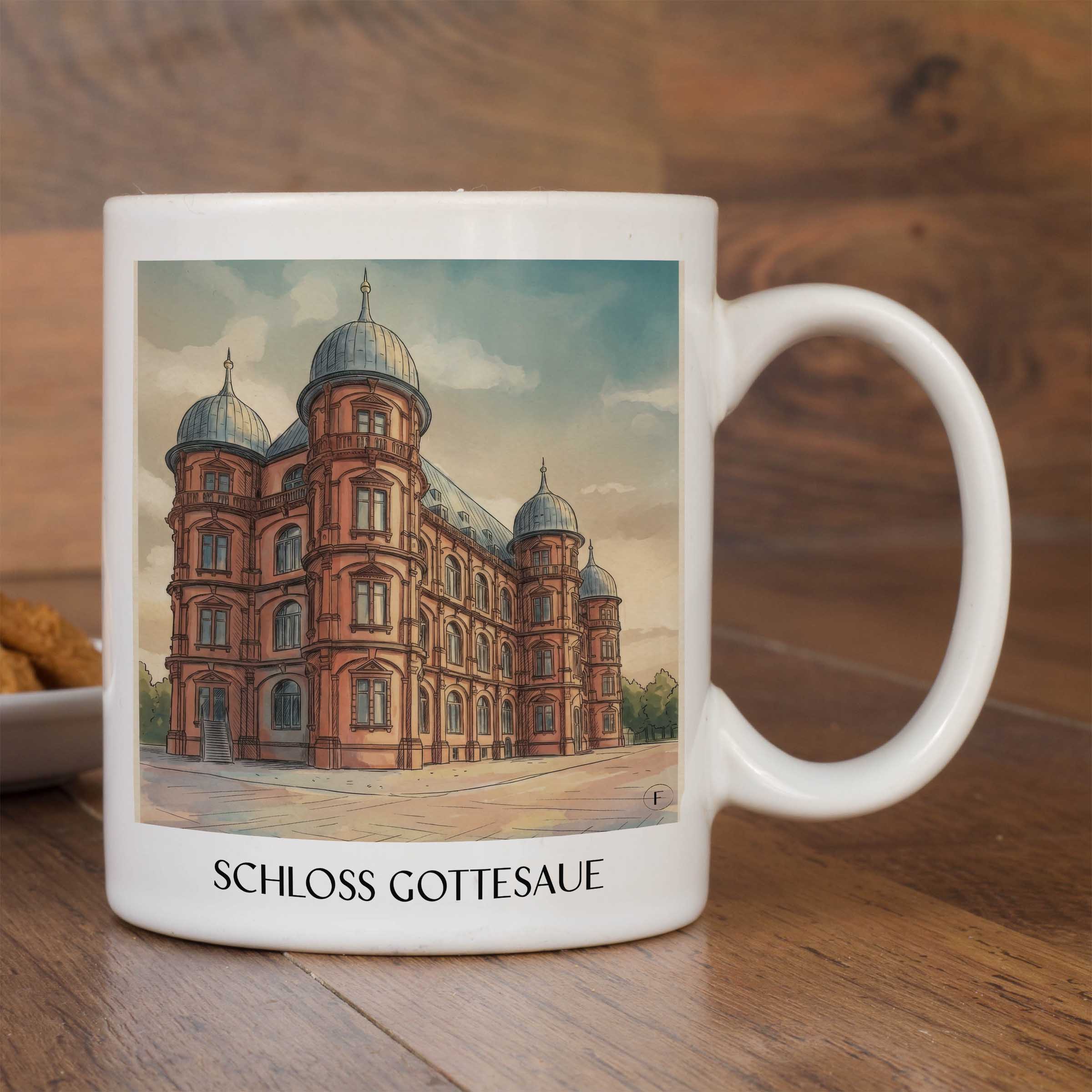 schloss-gottesaue-karlsruhe-deutschland-kaffeebecher-aquarell