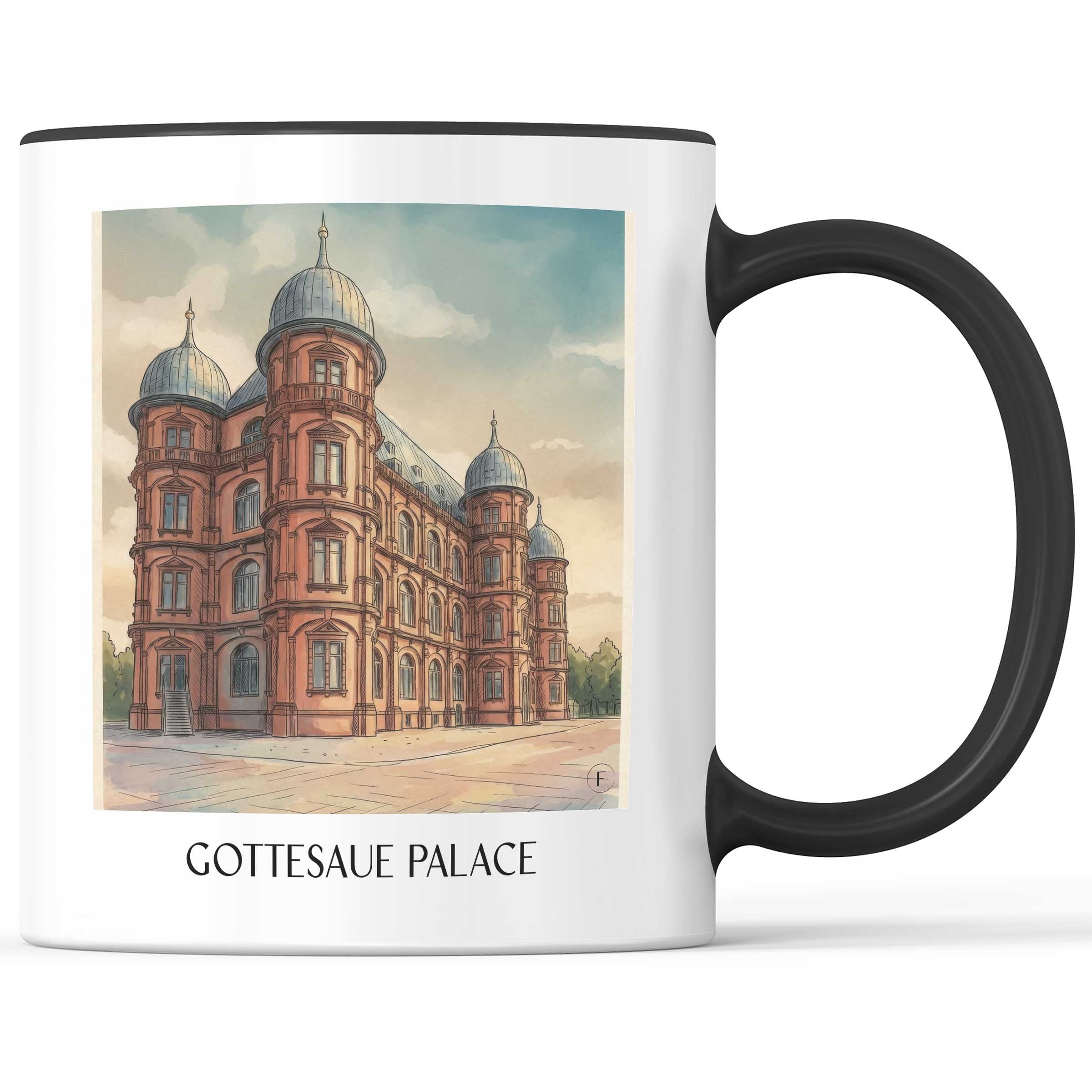 Schloss Gottesaue Kaffeebecher - Karlsruhe - Deutschland Becher - Kaffeetasse im Aquarell Stil - favplace