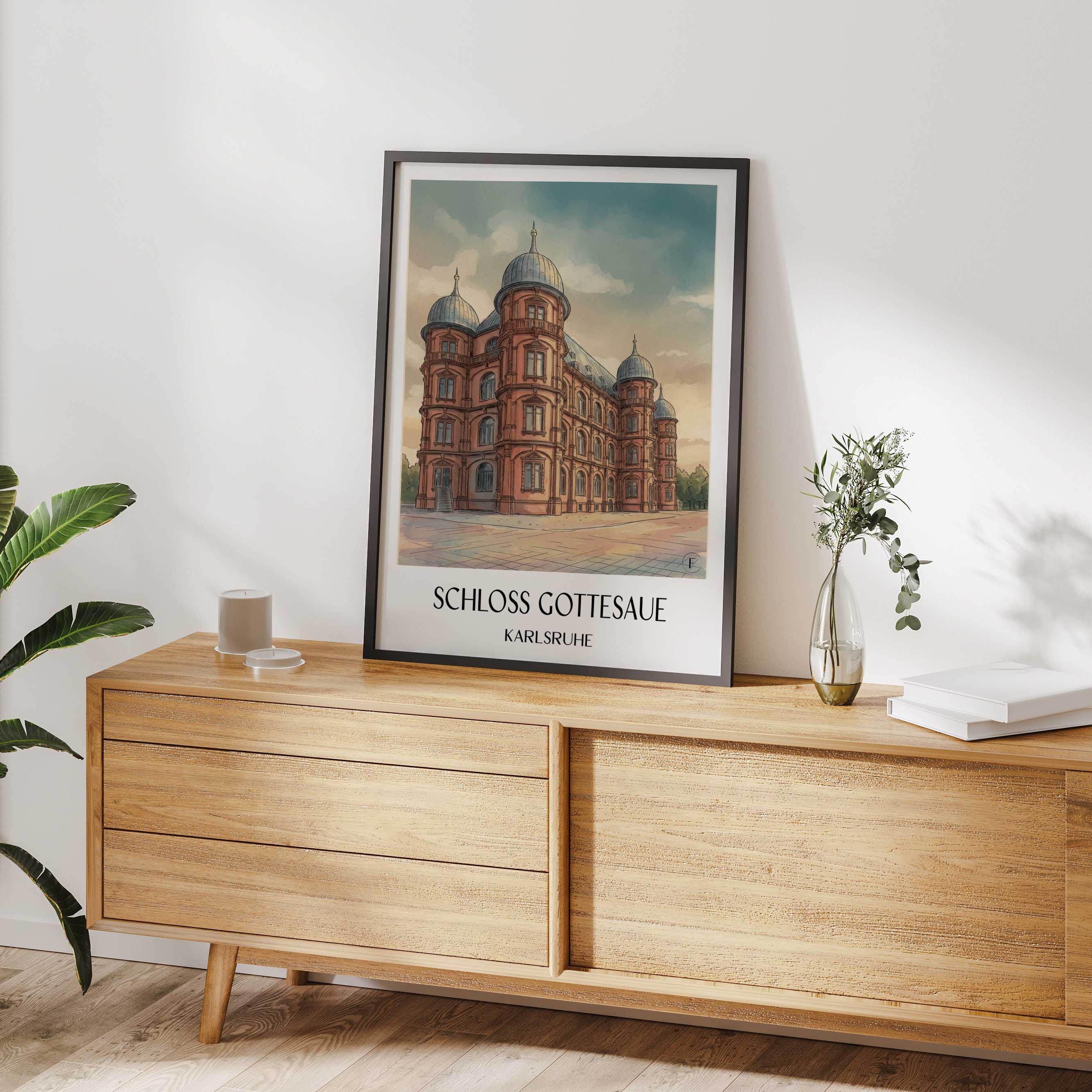 schloss-gottesaue-karlsruhe-deutschland-poster-aquarell