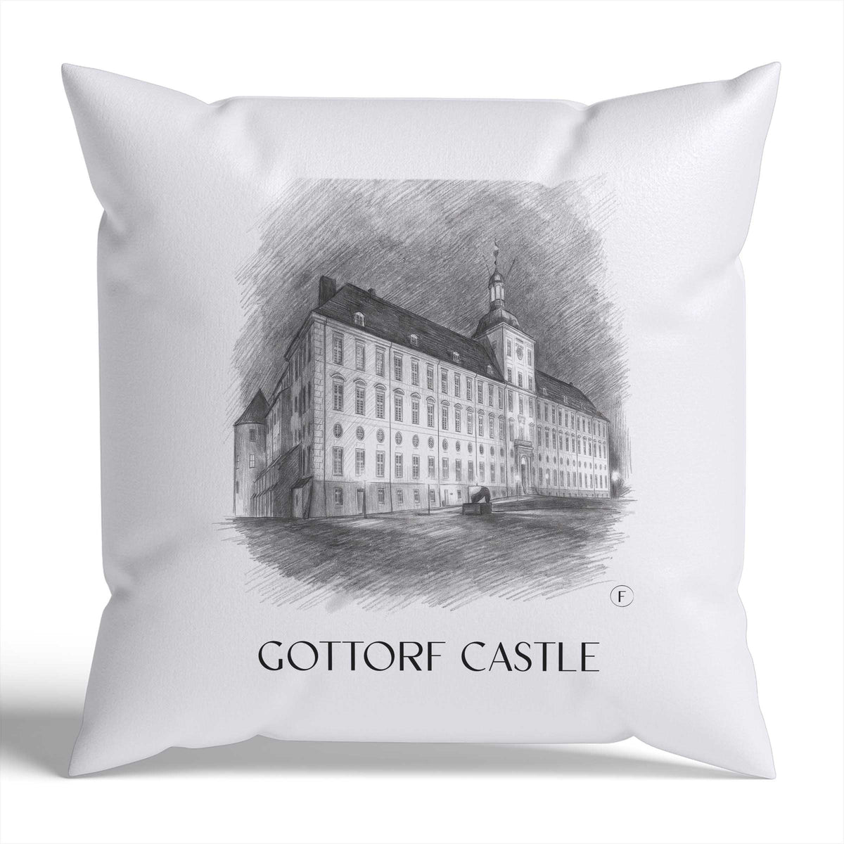 Schloss Gottorf Kissenhülle - Zierkissen Bezug - Schleswig - Deutschland Kissen bzw. Kissenbezug im Zeichnung Stil - favplace