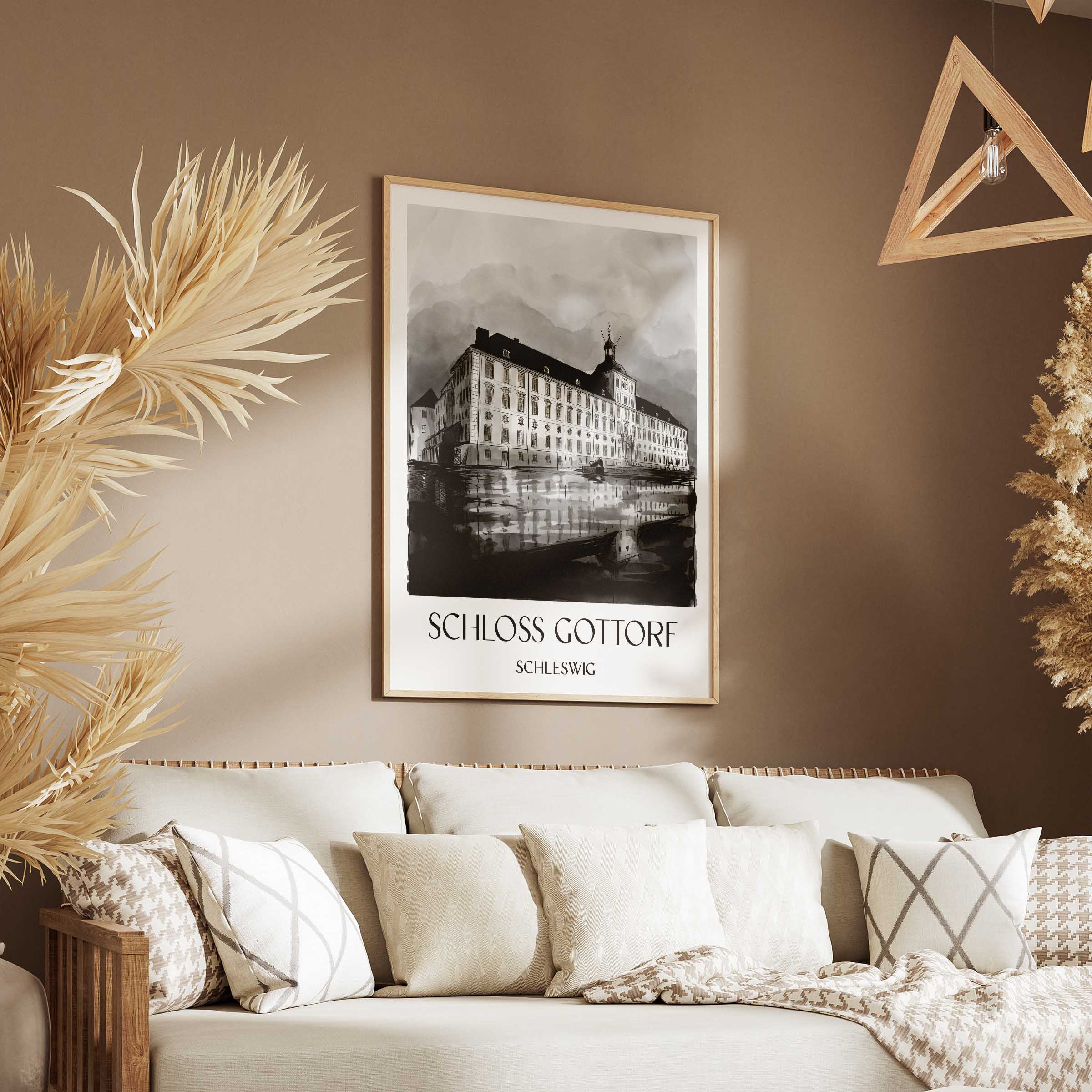 schloss-gottorf-schleswig-deutschland-poster-aquarell-schwarz-weiss