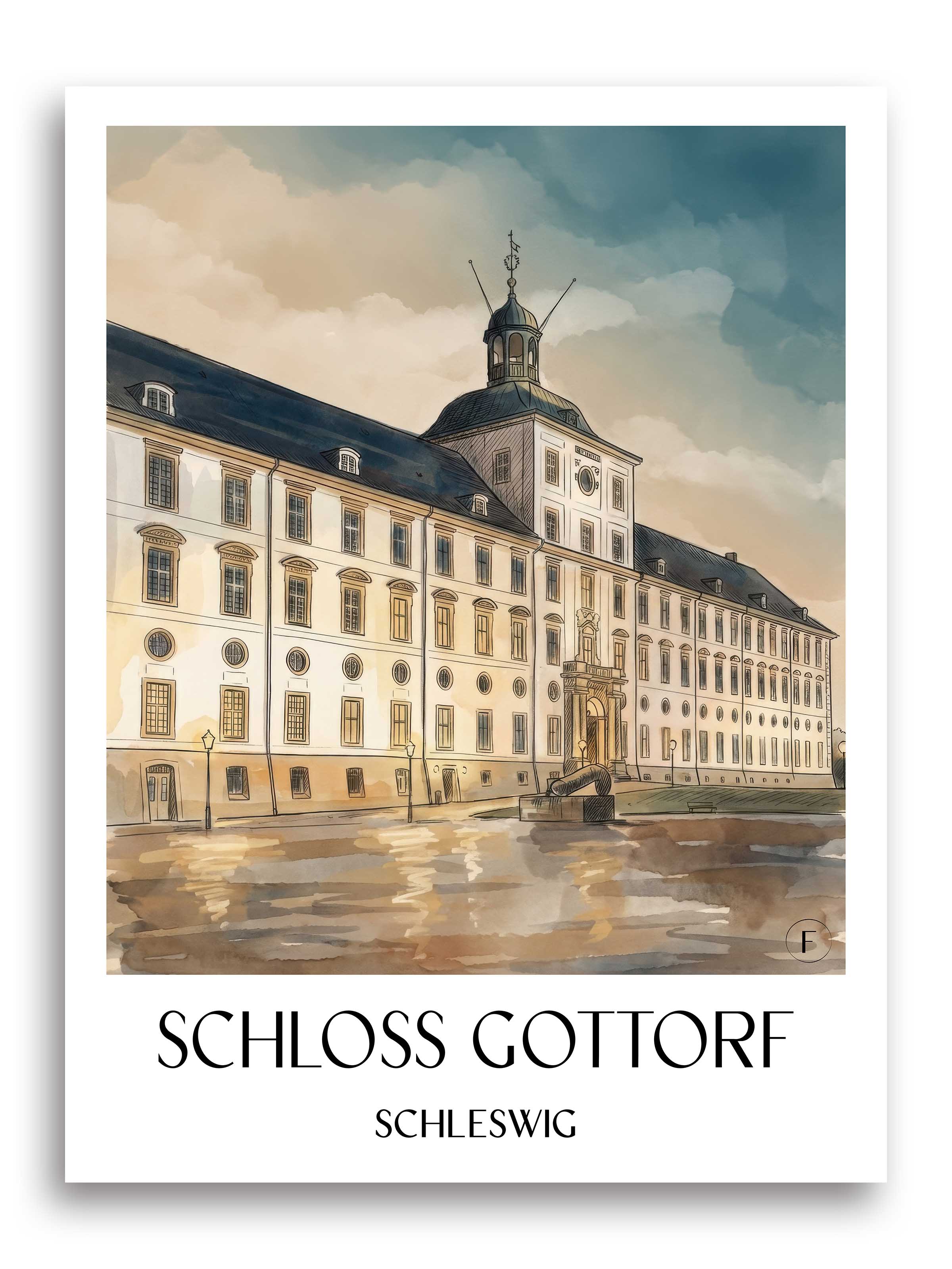 schloss-gottorf-schleswig-deutschland-poster-aquarell