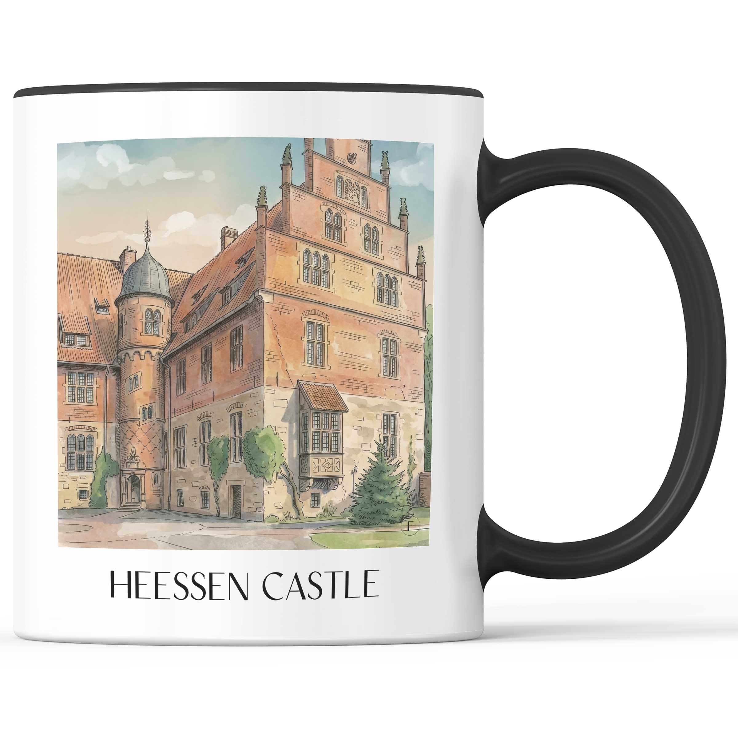 Schloss Heessen Kaffeebecher - Hamm - Deutschland Becher - Kaffeetasse im Aquarell Stil - favplace