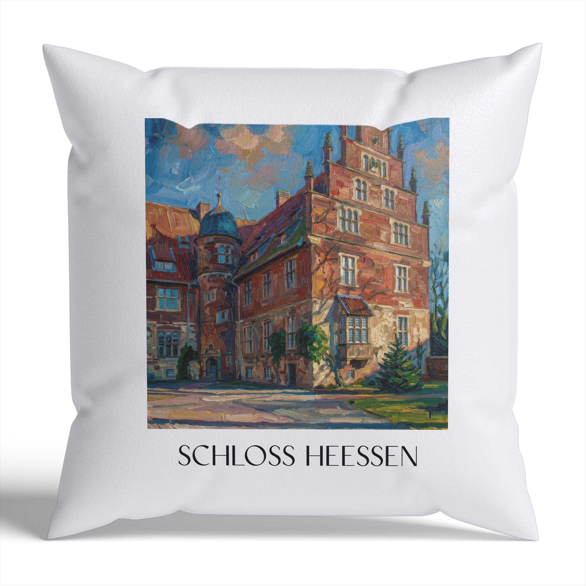 schloss-heessen-hamm-deutschland-kissenbezug-oil-painting-oelgemaelde