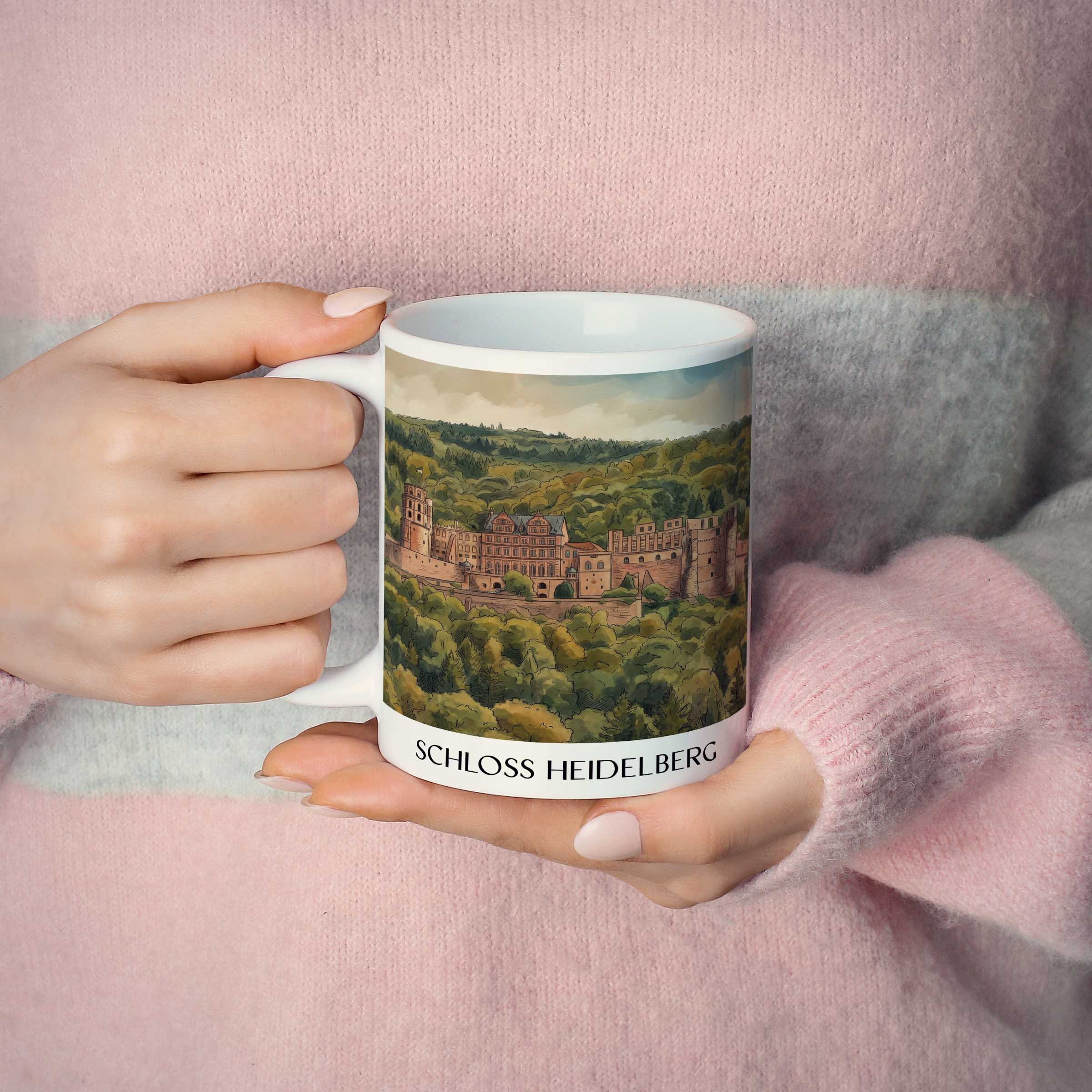 schloss-heidelberg-baden-württemberg-deutschland-kaffeebecher-aquarell