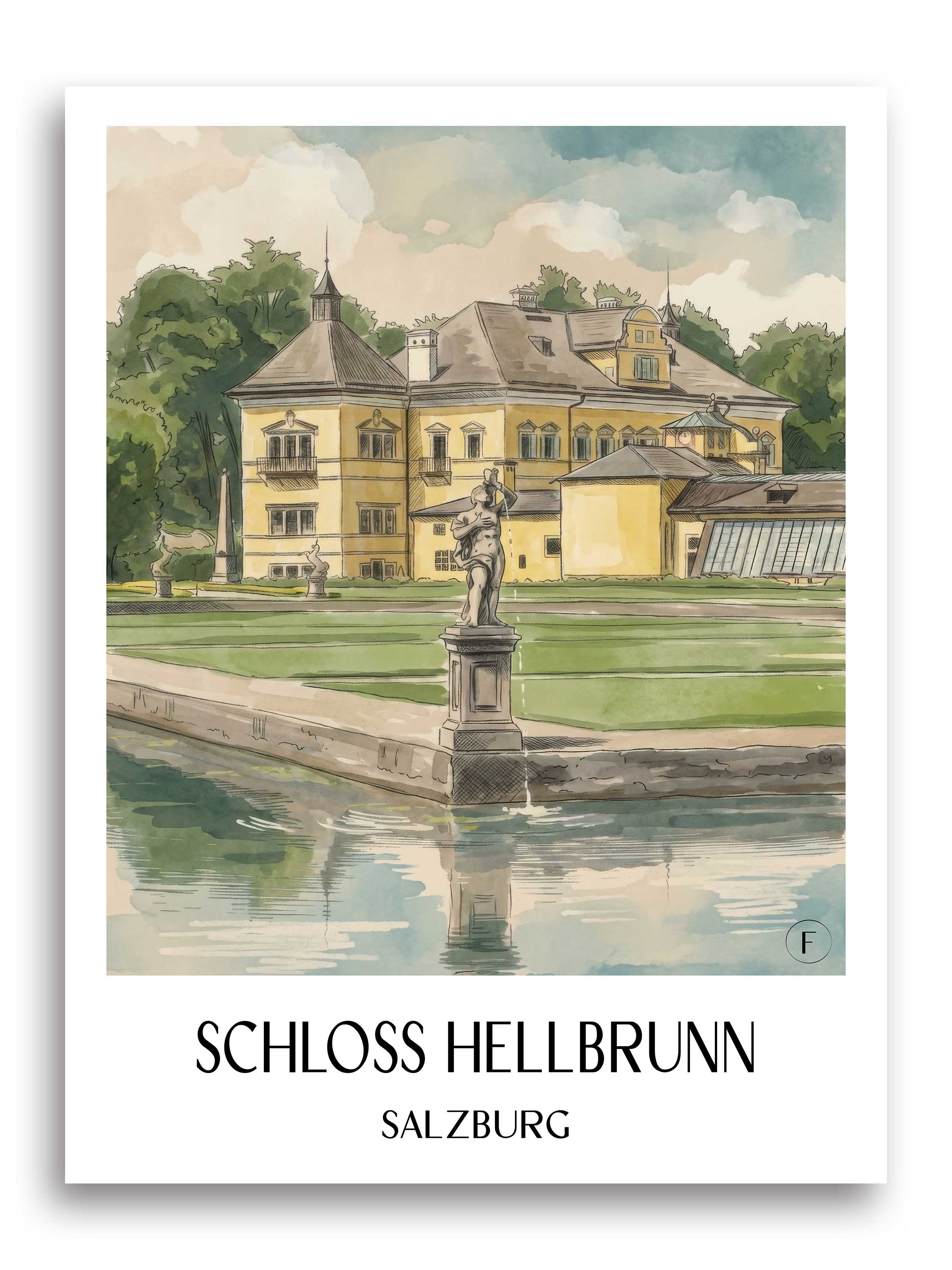 schloss-hellbrunn-salzburg-österreich-poster-aquarell