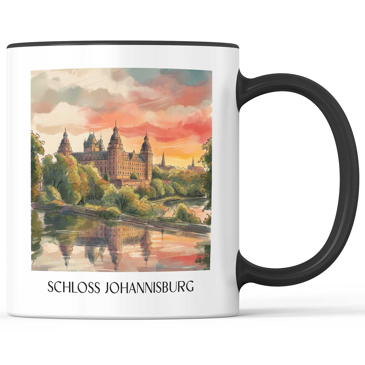 schloss-johannisburg-aschaffenburg-deutschland-kaffeebecher-aquarell