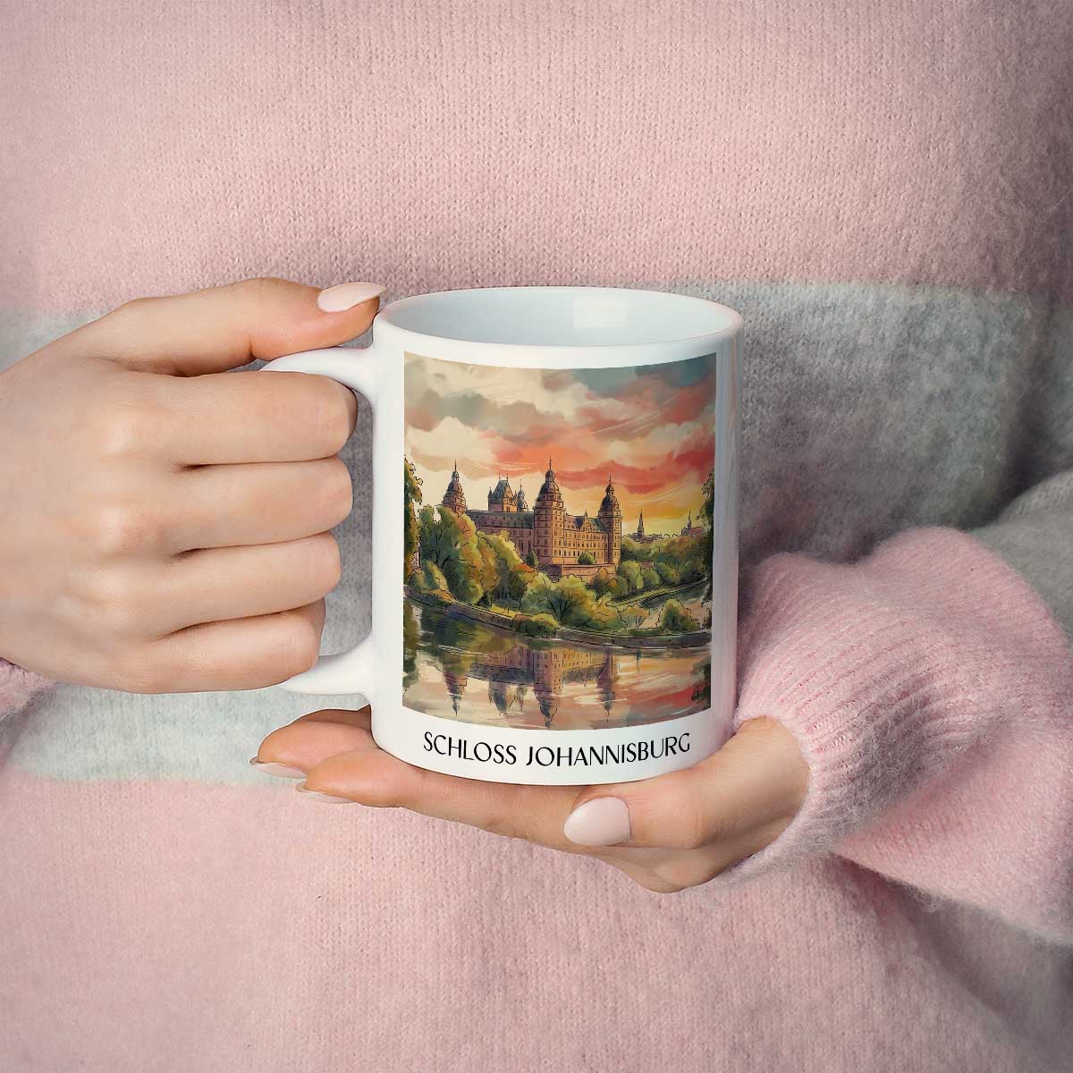 schloss-johannisburg-aschaffenburg-deutschland-kaffeebecher-aquarell