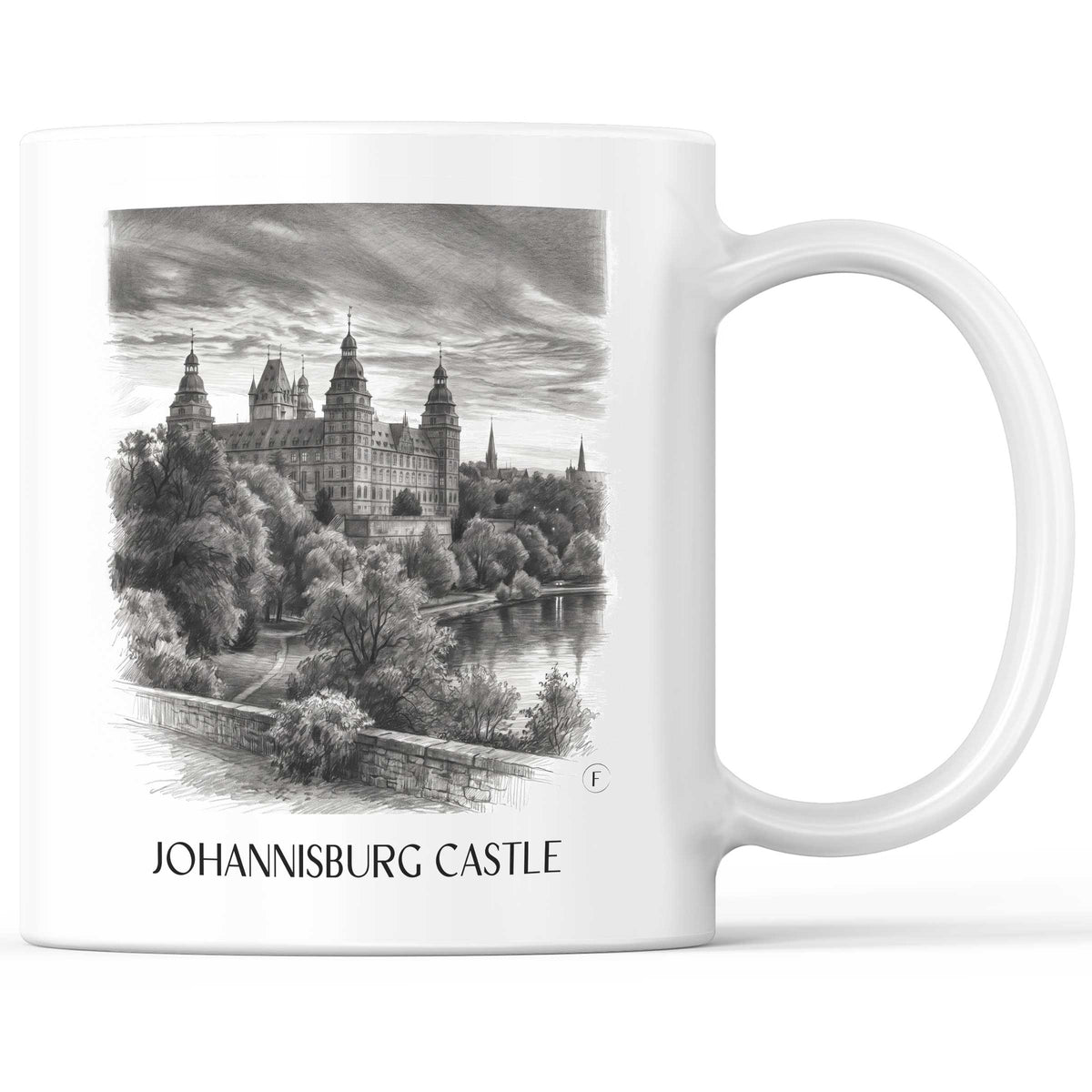 Schloss Johannisburg Kaffeebecher - Aschaffenburg - Deutschland Becher - Kaffeetasse im Zeichnung Stil