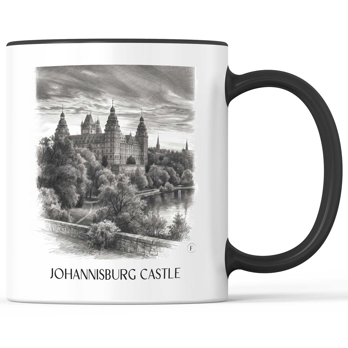 Schloss Johannisburg Kaffeebecher - Aschaffenburg - Deutschland Becher - Kaffeetasse im Zeichnung Stil