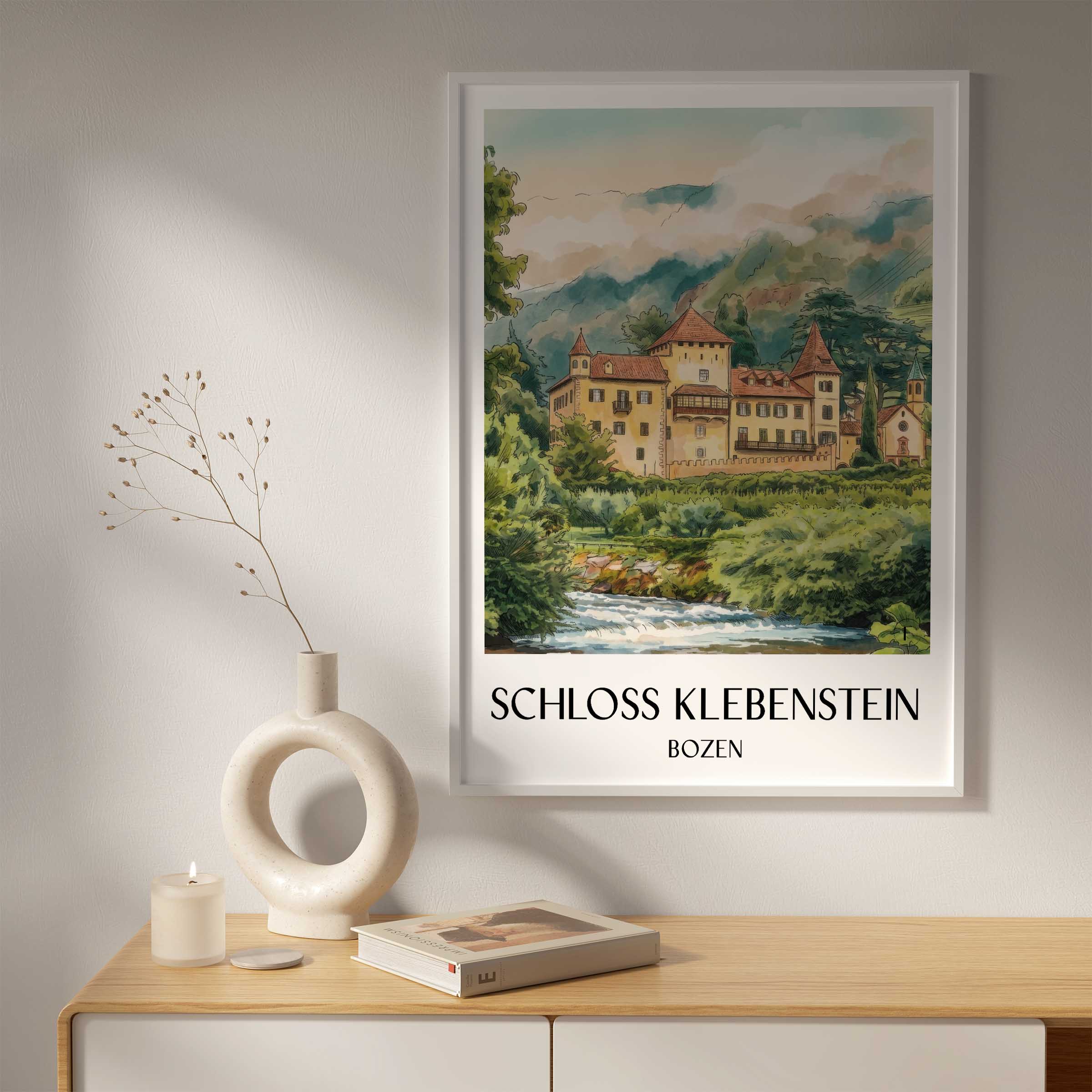 schloss-klebenstein-bozen-italien-poster-aquarell